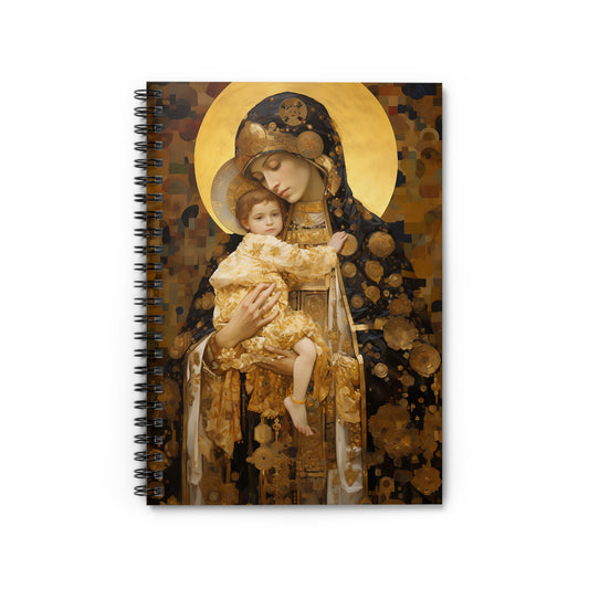 The Light of Love Journal - Sanctified Souls Art - Religious Based Notebook - Spiral Notebook - Ruled Line - Mary and the Christ Child