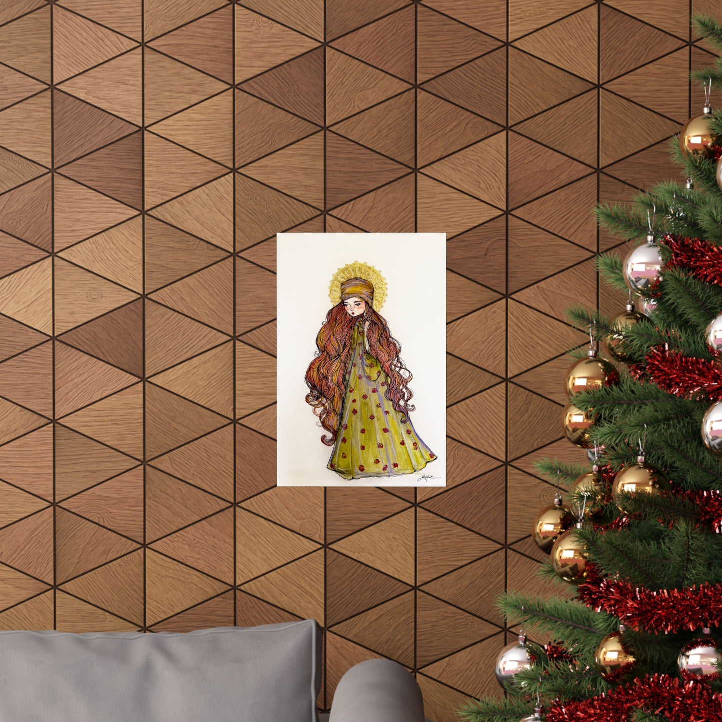 Saint Mary Magdalene Catholic Art Print | Hand-Drawn Watercolor Sacred Artwork | Christian Devotional Wall Art