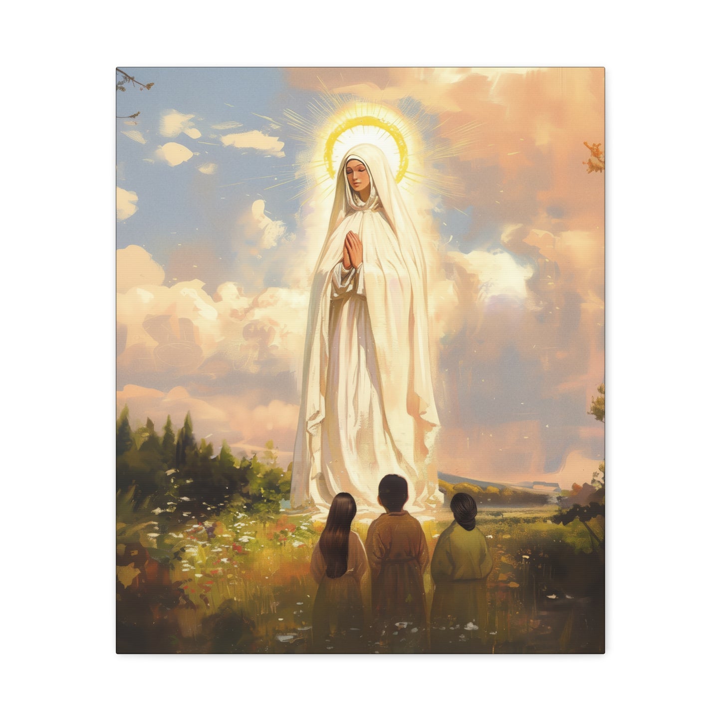 Our Lady of Fátima - Gallery Wrapped Canvas - Print - Religious Art for your Home - Catholic art print - prayer room art
