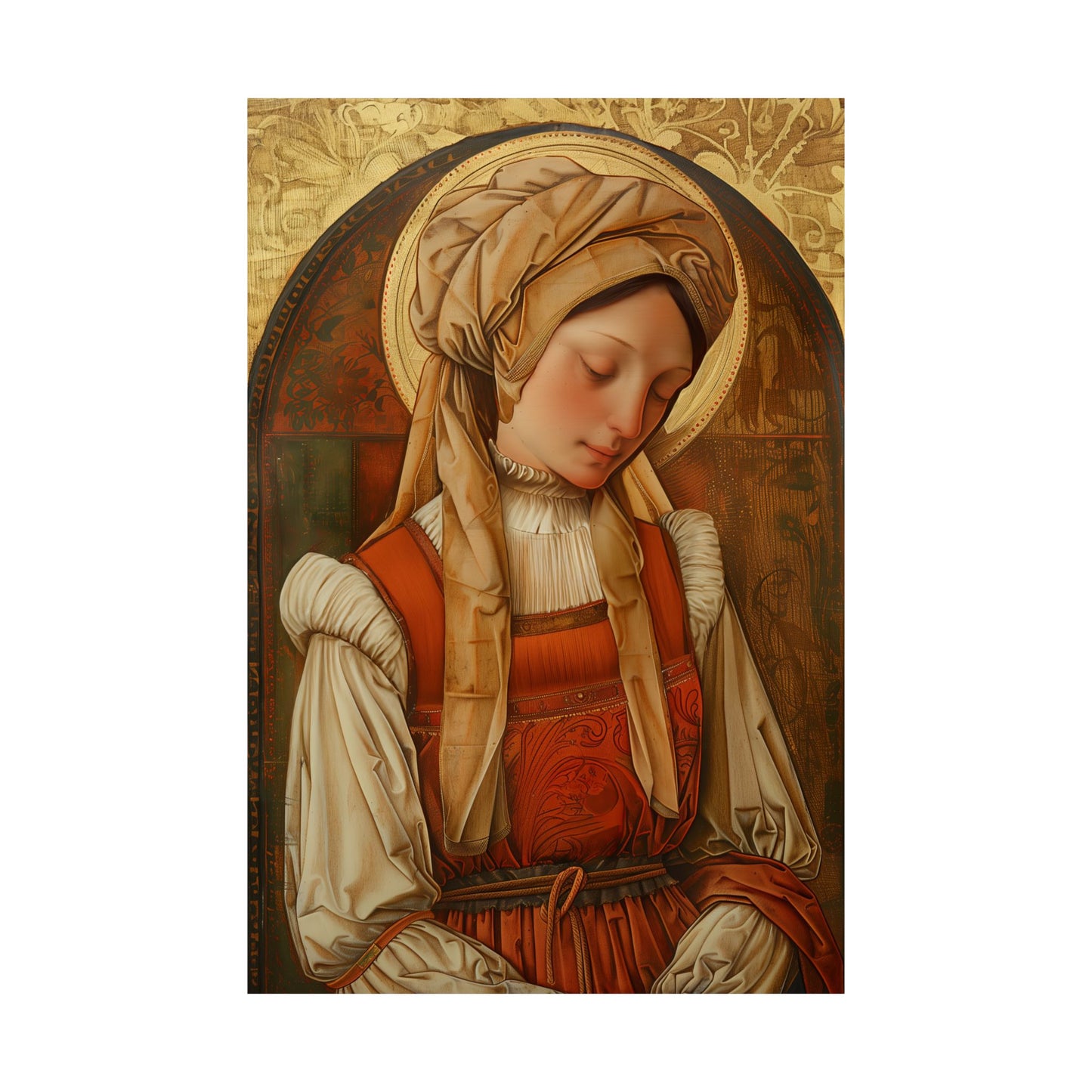 Saint Anne Line - Sanctified Souls Print - Multiple Sizes - Premium Matte Vertical Posters - Anna Line - Catholic Saint Art - Home Decor