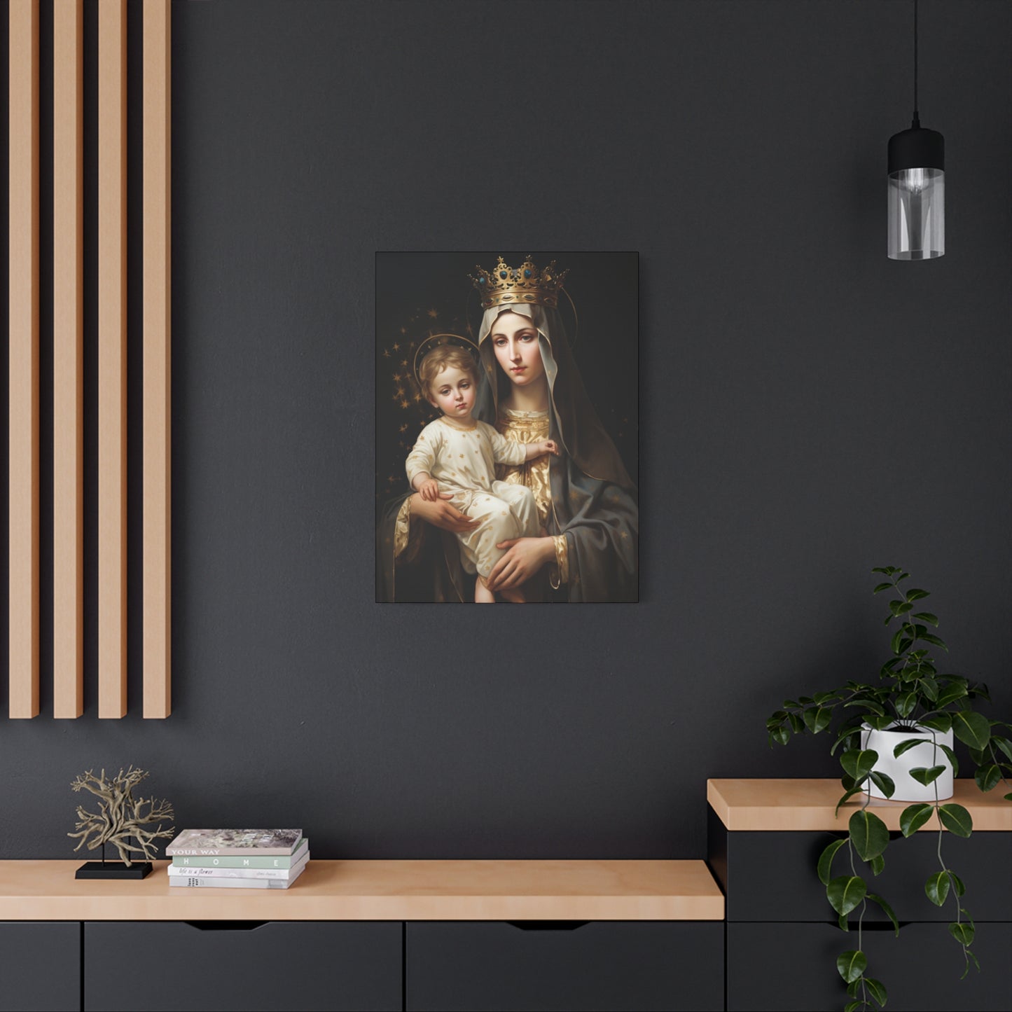 Our Lady of Mount Carmel - Museum Wrapped Canvas - Sanctified Souls Print - Mary the Blessed Virgin