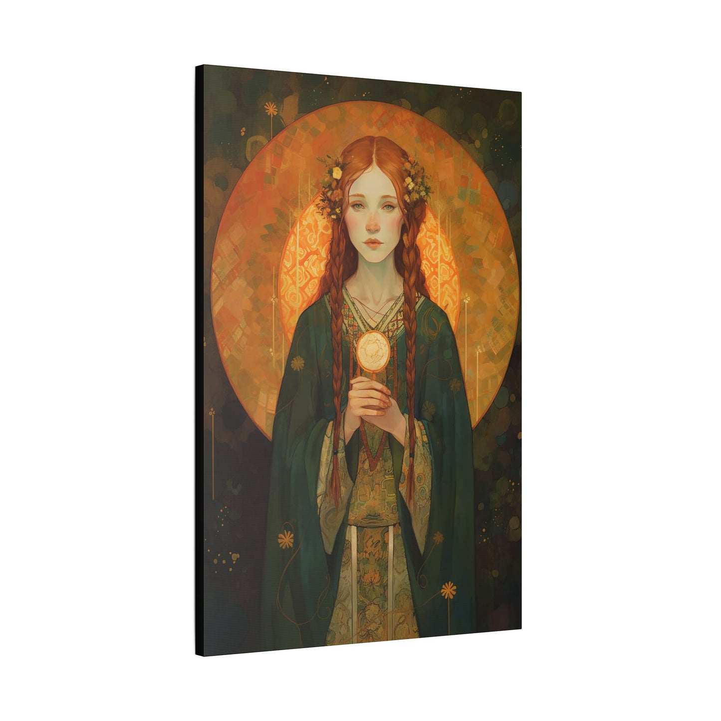 Saint Brigid of Ireland Canvas Print - Multiple Sizes - Catholic Home art - Museum Wrapped Canvas - Sanctified Souls Print