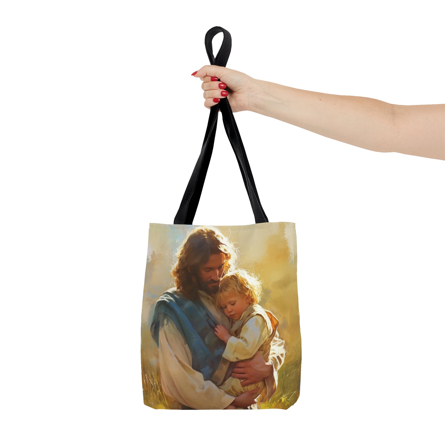Jesus, Guardian of Innocence Tote Bag - Large Medium Small Faith Art Bag - Catholic Faith Purse - Religious Carry All
