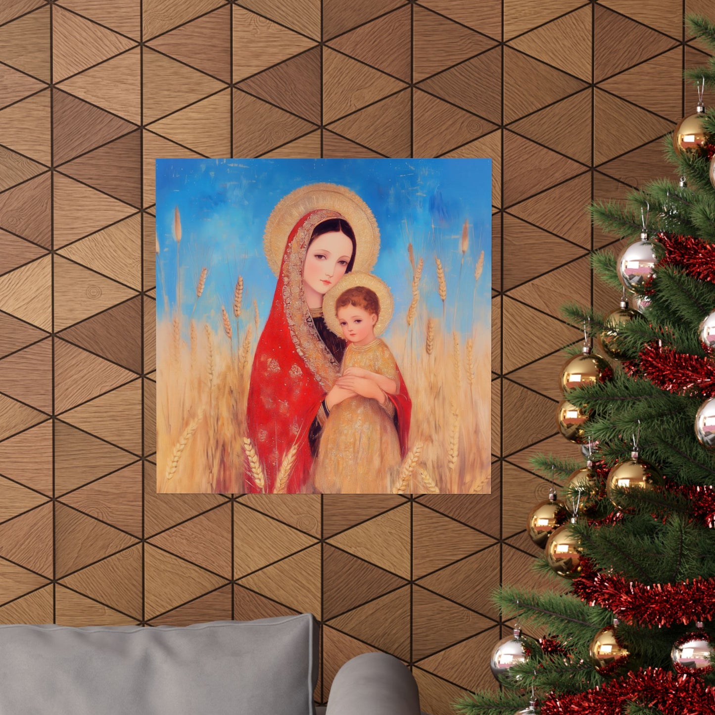 Our Lady of the Harvest - Sanctified Souls Print - Multiple Sizes - Premium Posters - Catholic Art - Christian Home