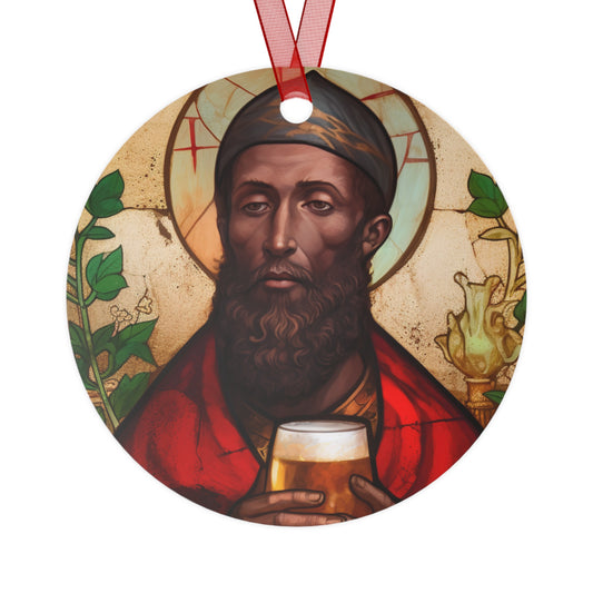 Saint Augustine of Hippo Metal Ornament - Religious Holiday Christmas Ornament and Keepsake - Double sided