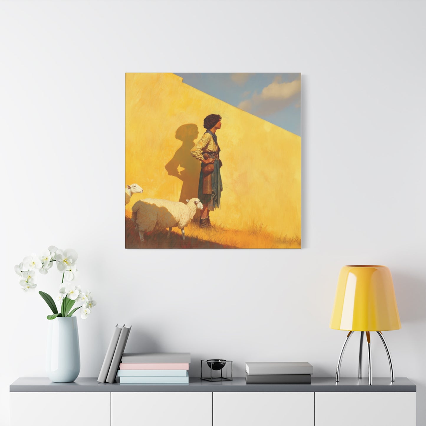 David son of Jesse - David the Shepherd Boy -  Museum Wrapped Canvas - Sanctified Souls Print - Religious Art for your Home