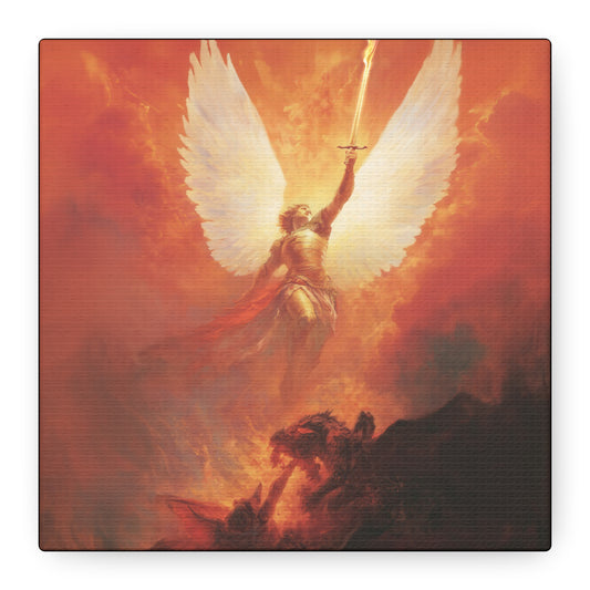 Saint Michael the Archangel -  Museum Wrapped Canvas - Sanctified Souls Print - Religious Art for your Home - Angel Art - Religious