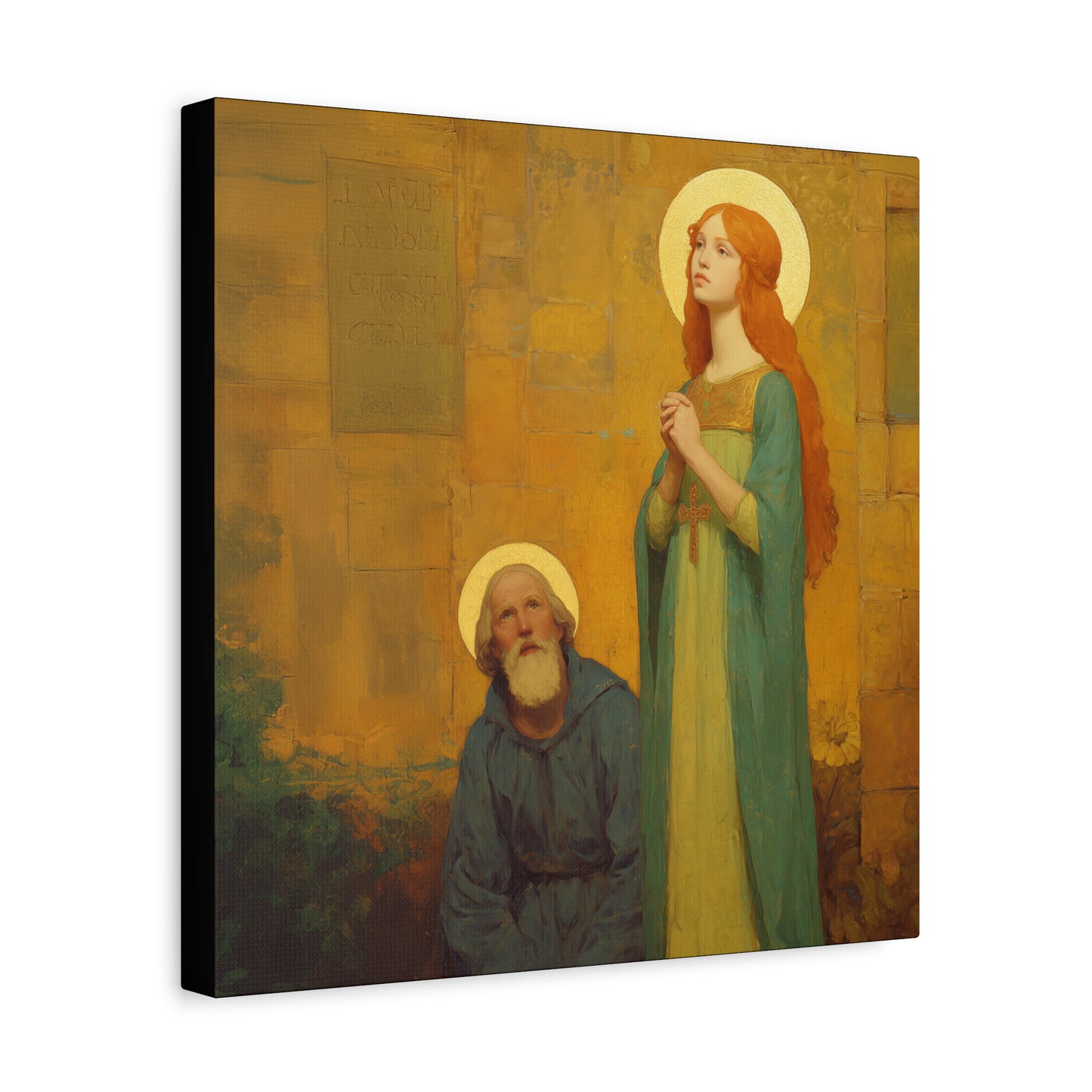 Saints Justina and Cyprian - Multiple Sizes - Catholic Home art - Museum Wrapped Canvas - Sanctified Souls Print - Catholic Martyr Art