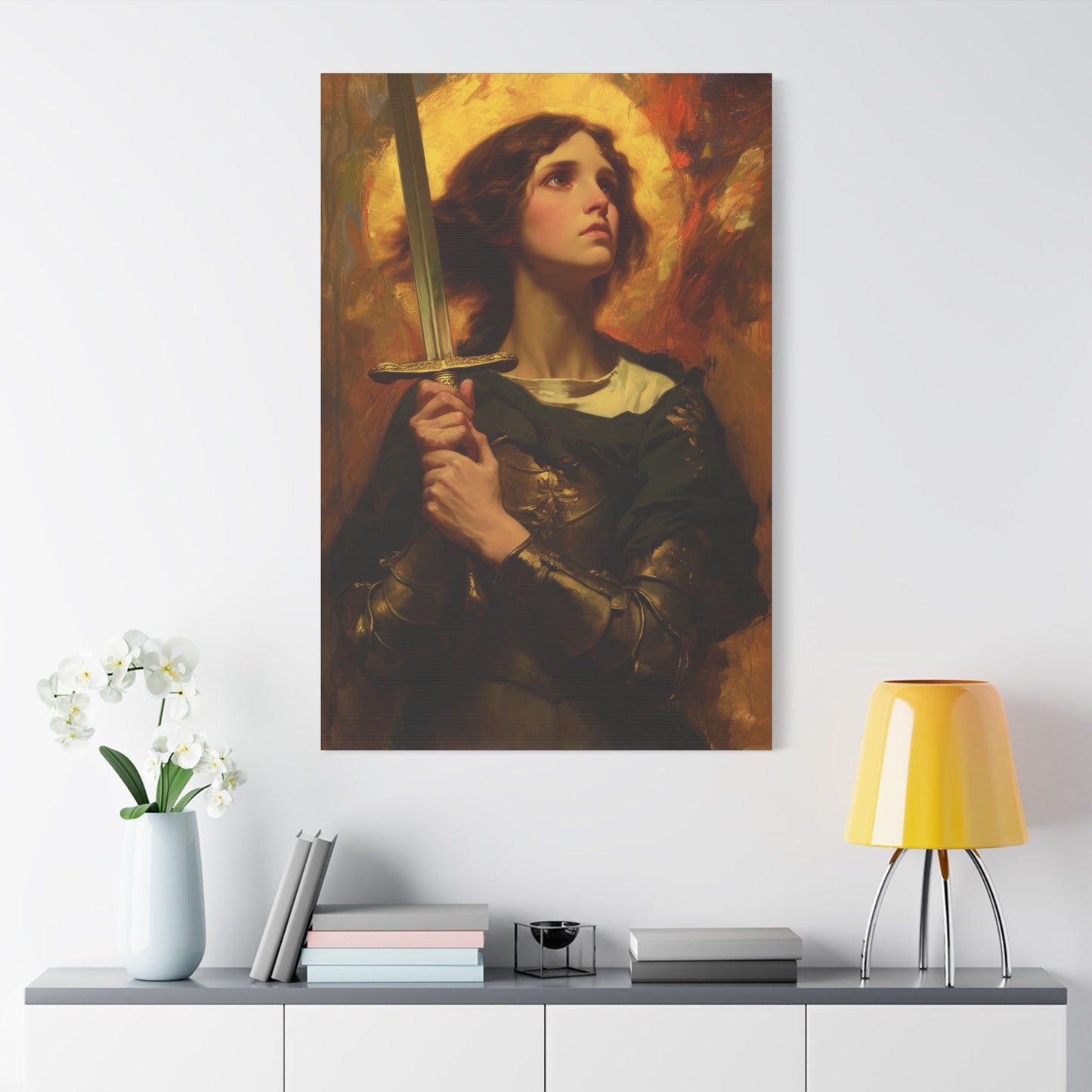Portrait of Saint Joan of Arc - Museum Wrapped Canvas - Sanctified Souls Print - Religious Art for your Home