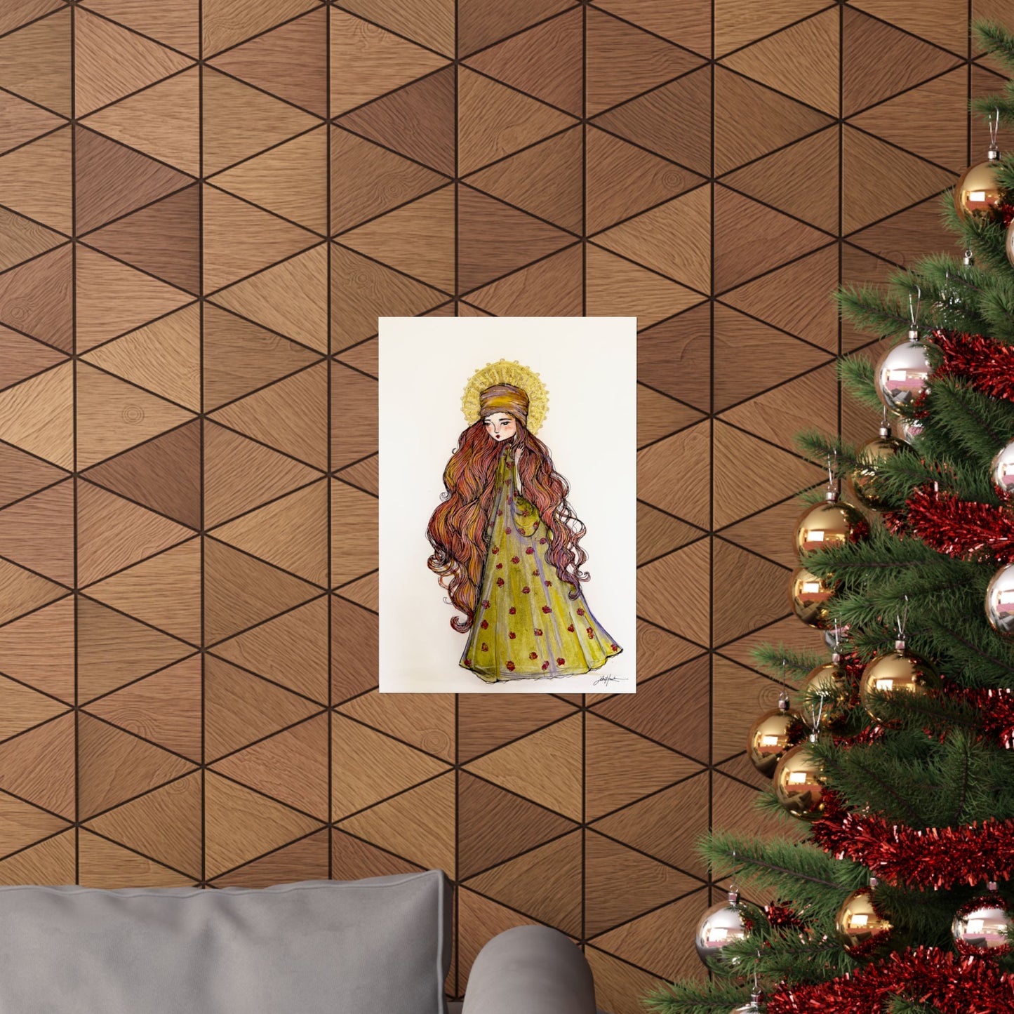 Saint Mary Magdalene Catholic Art Print | Hand-Drawn Watercolor Sacred Artwork | Christian Devotional Wall Art