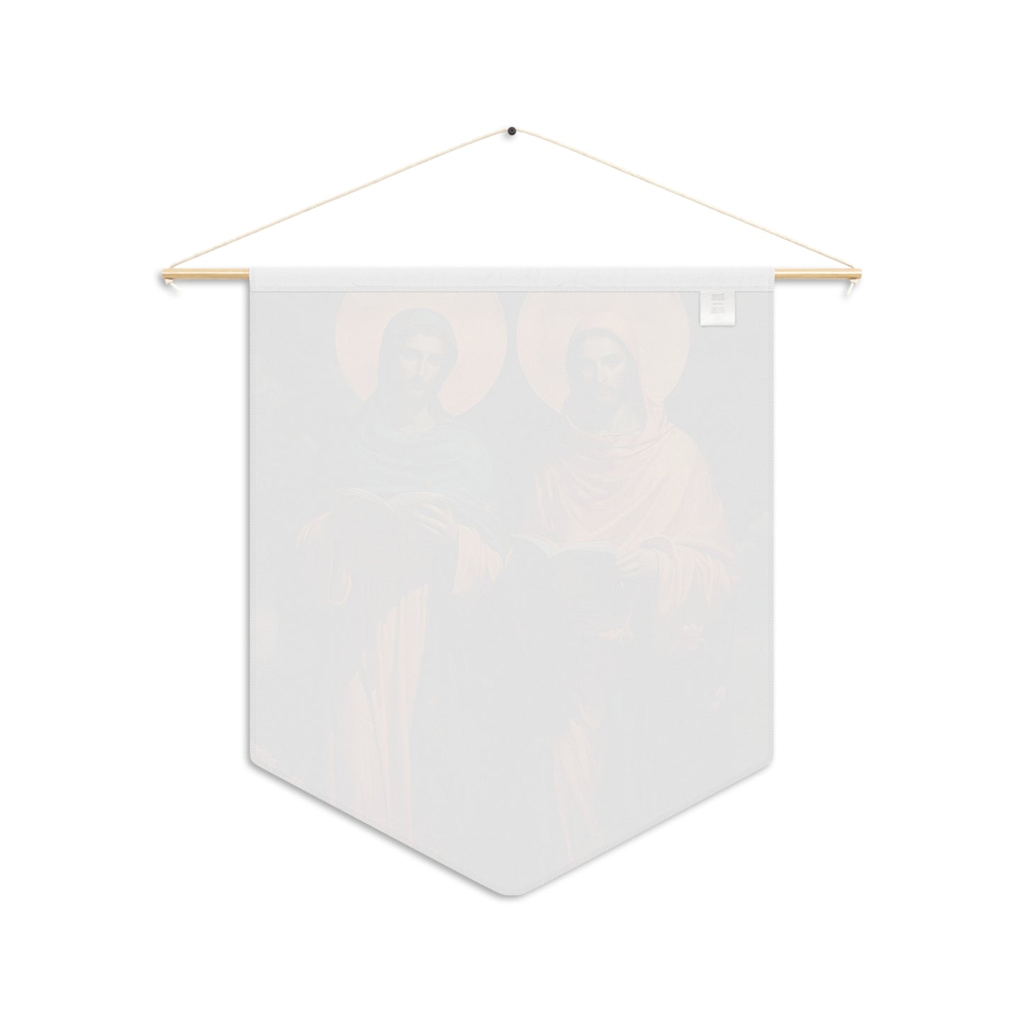 Saints Cosmas and Damian Wall Banner / Wall Hanging - Prayer room art - Catholic Home Art - Large Print - 18" x 21"