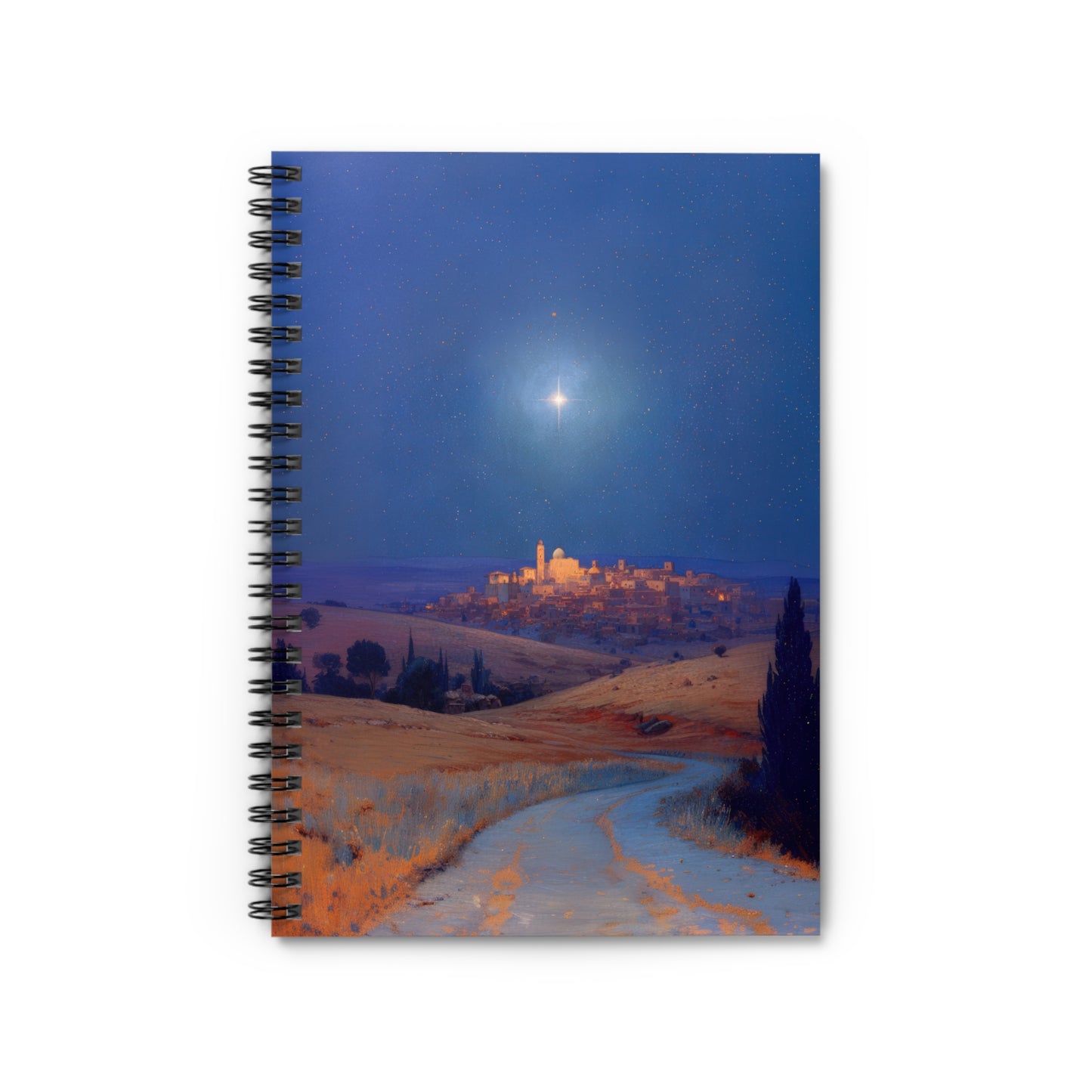 Bethlehem Wrapped in the Light of His Coming - Sanctified Souls Art - Religious Based Notebook - Spiral Notebook - Ruled Line - Prayer