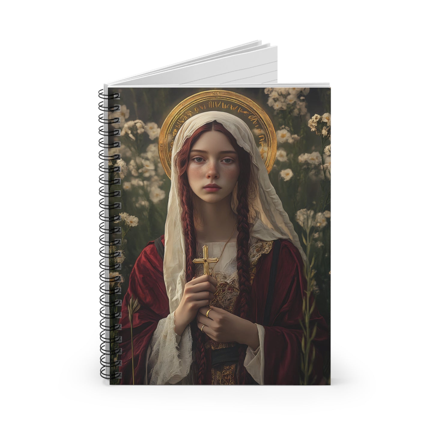 Saint Hilaria - Sanctified Souls Art - Religious Based Notebook - Spiral Notebook