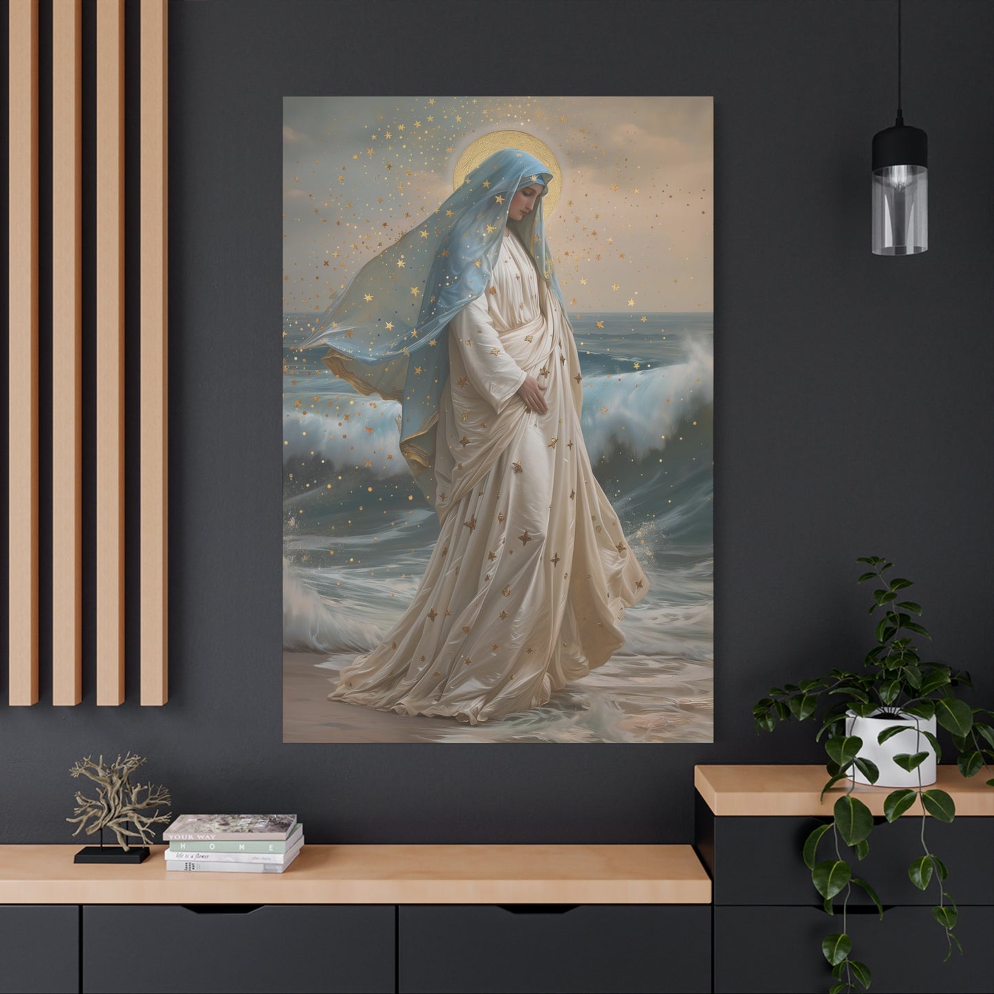 Ocean's Embrace - Devotion to Our Lady - Musseum Wrapped Canvas - Sanctified Souls - Religious Art for your Home - Our Lady Star of the Sea