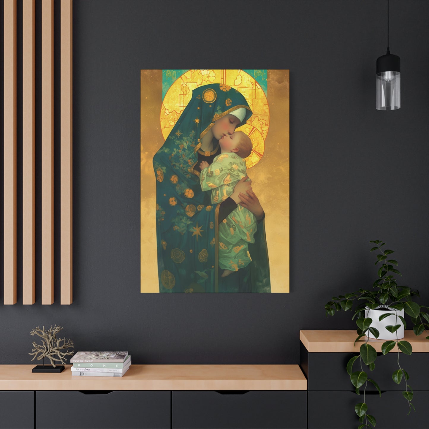 Peaceful Refuge - Mary and the Christ Child - Museum Wrapped Canvas - Print - Religious Art for your Home - Catholic Saint Art