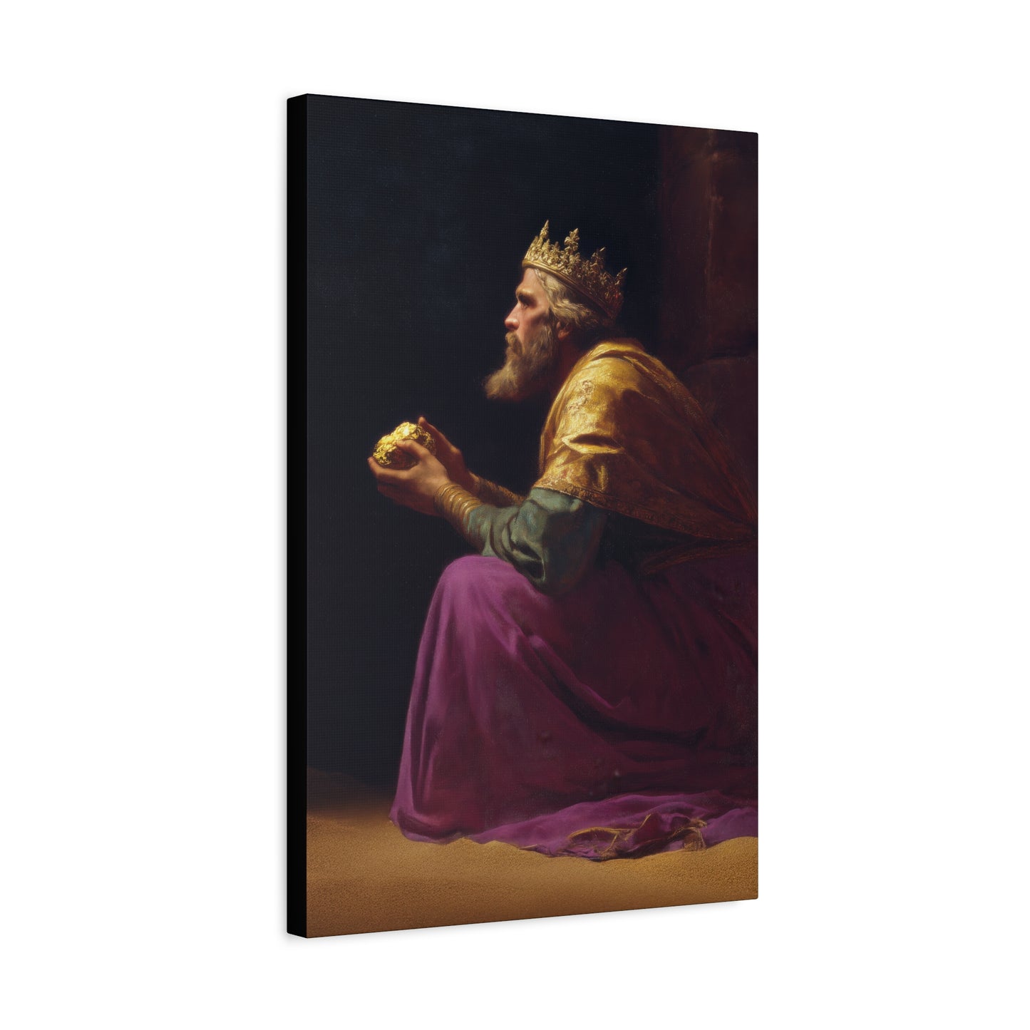 Melchior and the Gift Fit for a King - 3 Wise Men - Gallery Wrapped Canvas - Print - Religious Art for your Home - Catholic