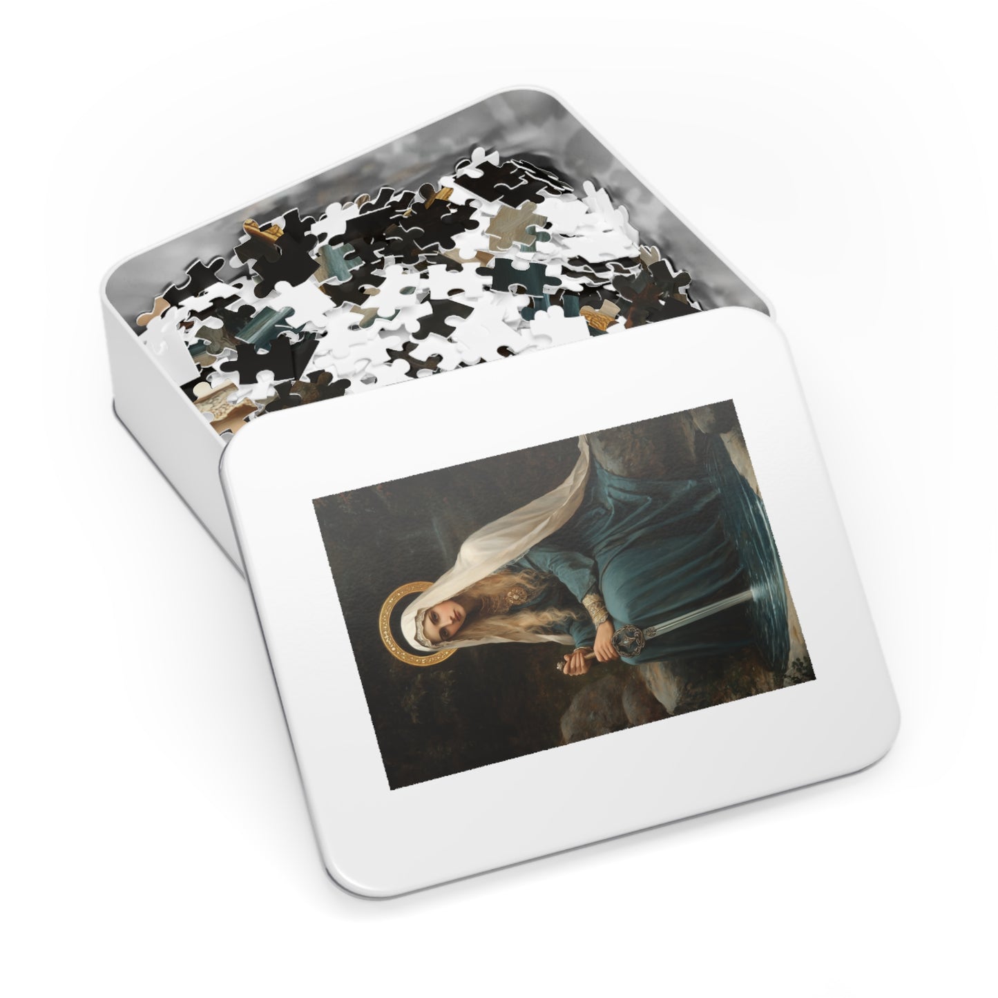Saint Winifred - Puzzle and Keepsake Tin - Religious (30, 110, 252, 500,1000) - Religious Puzzle - Gifts for Catholic Families