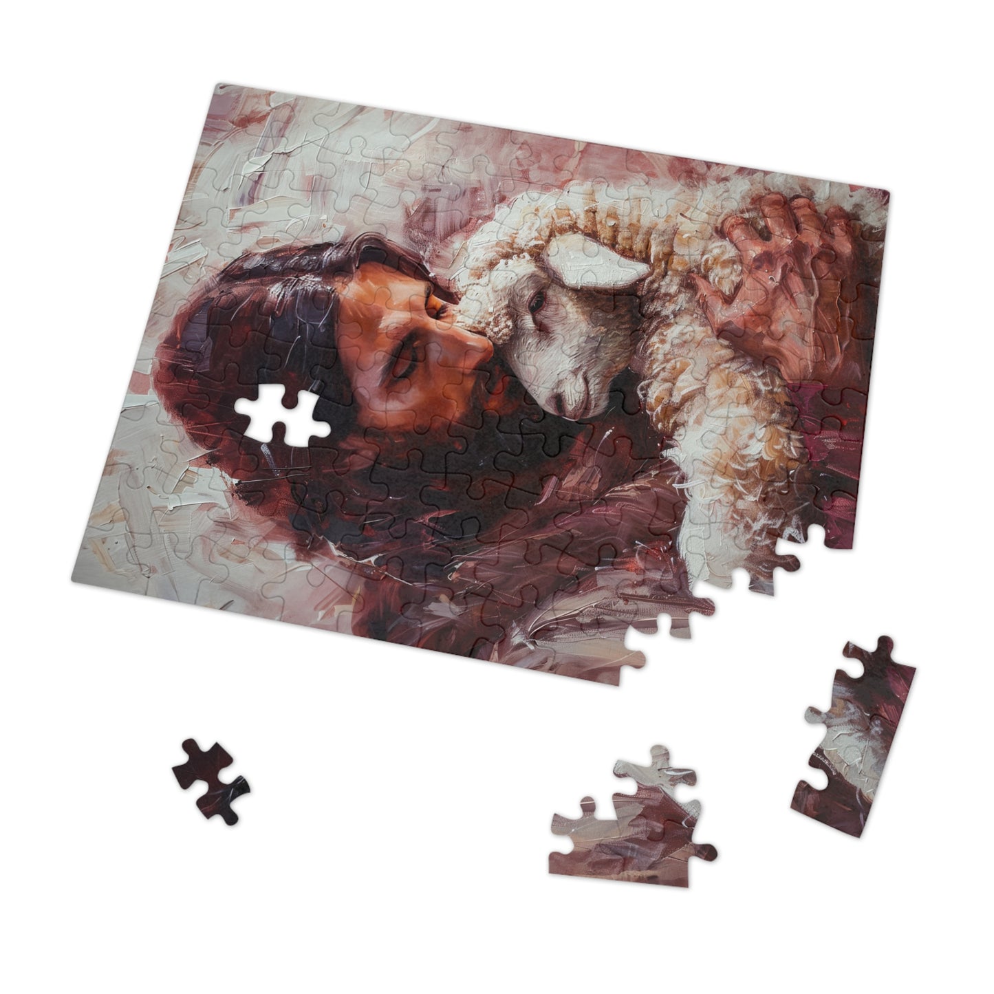 Jesus and the Little Lamb - Puzzle and Keepsake Tin - Religious (30, 110, 252, 500,1000) - Religious Puzzle - Christ the Savior Art print