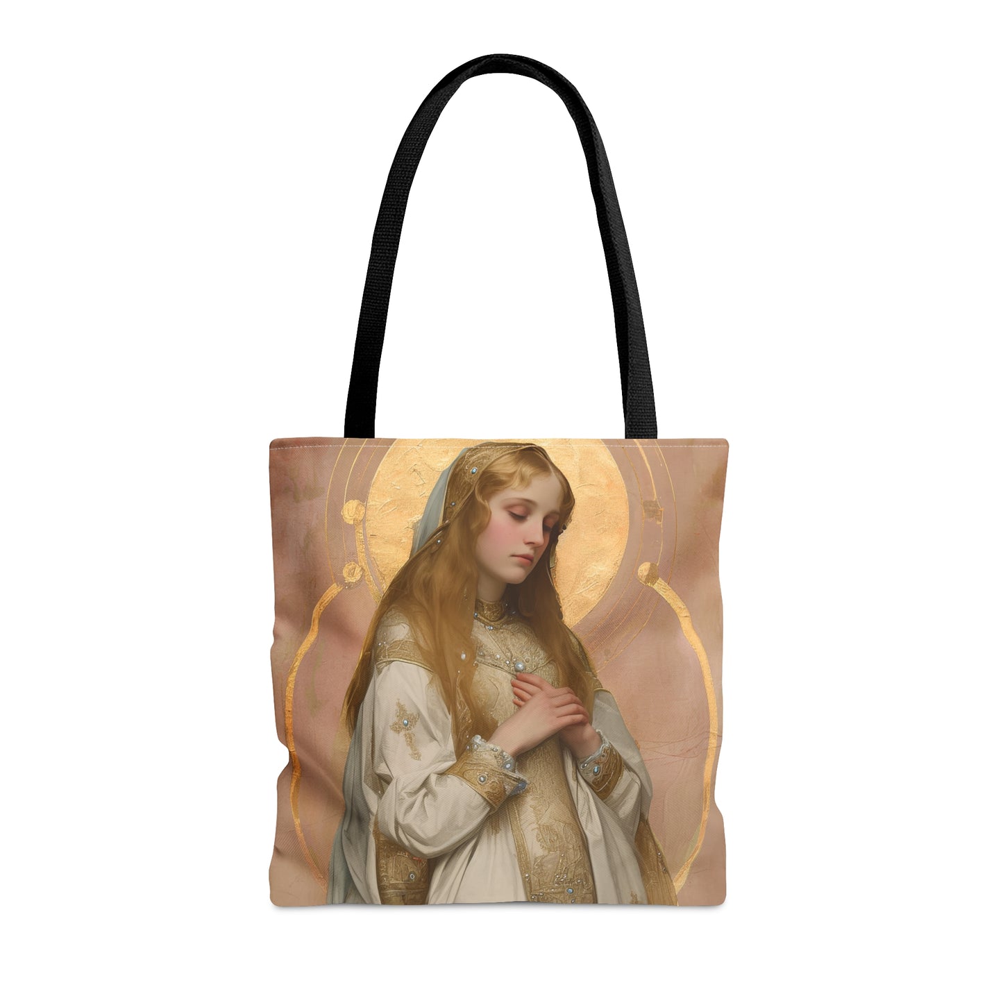 Saint Waldetrudis / Waltrude or Waudru Tote Bag - Purse - Three sizes - Large Medium Small Faith Art Bag - Catholic purse - Double Sided