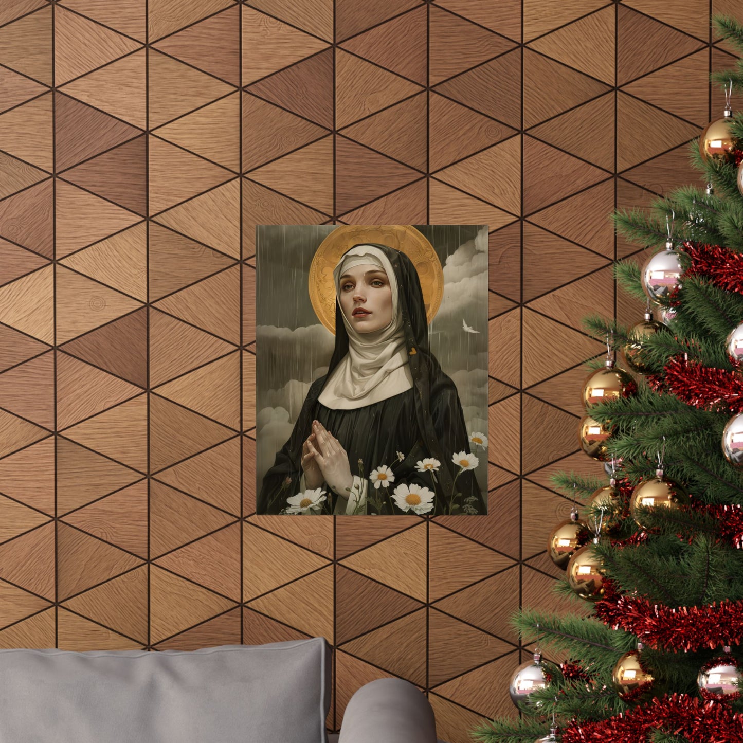 Saint Scholastica Print - Sanctified Souls Print - Multiple Sizes - Premium Matte Vertical Posters - Catholic Art for your home - Religious