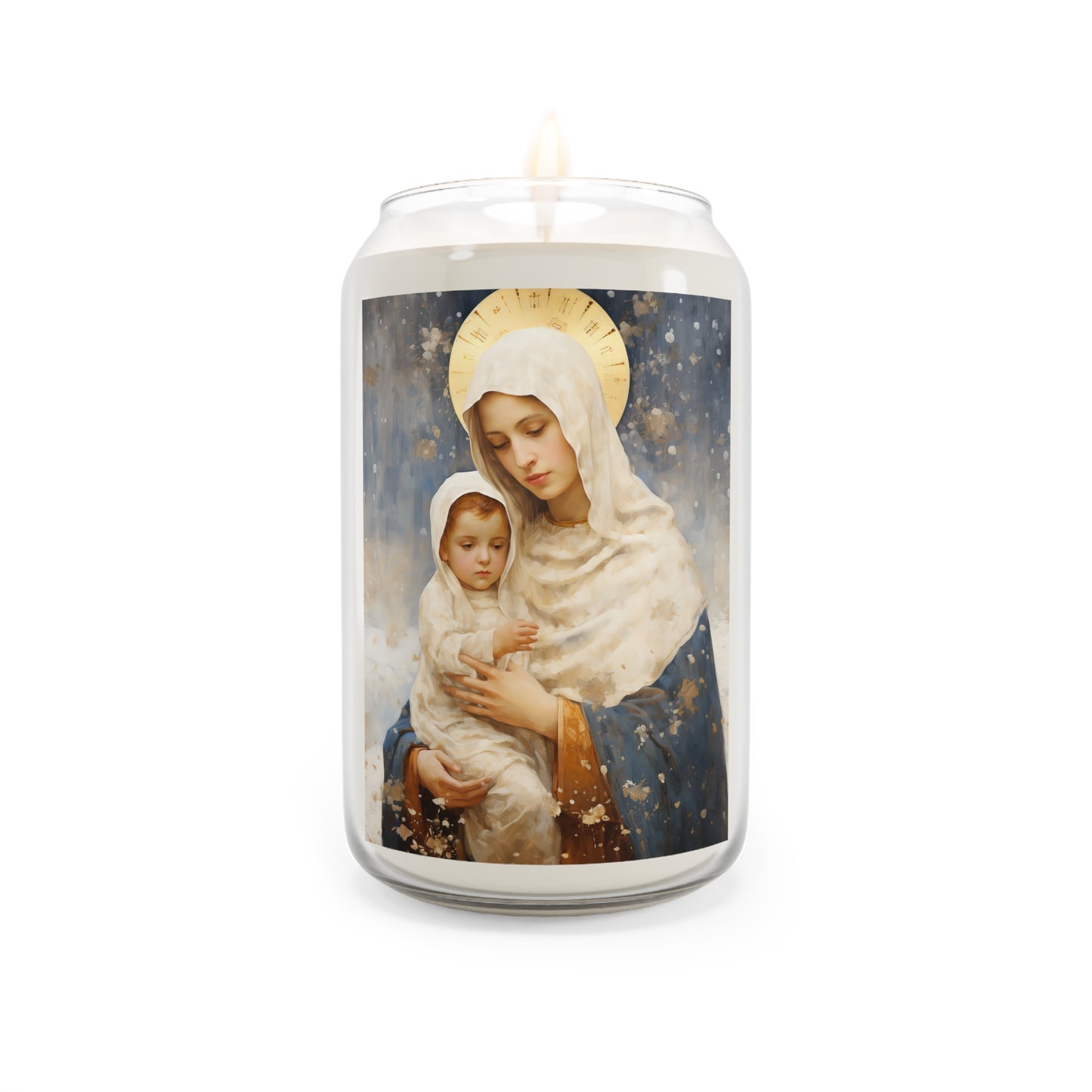 Winter's Grace : Our Lady of the Snows - Scented Prayer Candle, 13.75oz - Tall Size - Religious Prayer Candle - Catholic Art - Religious