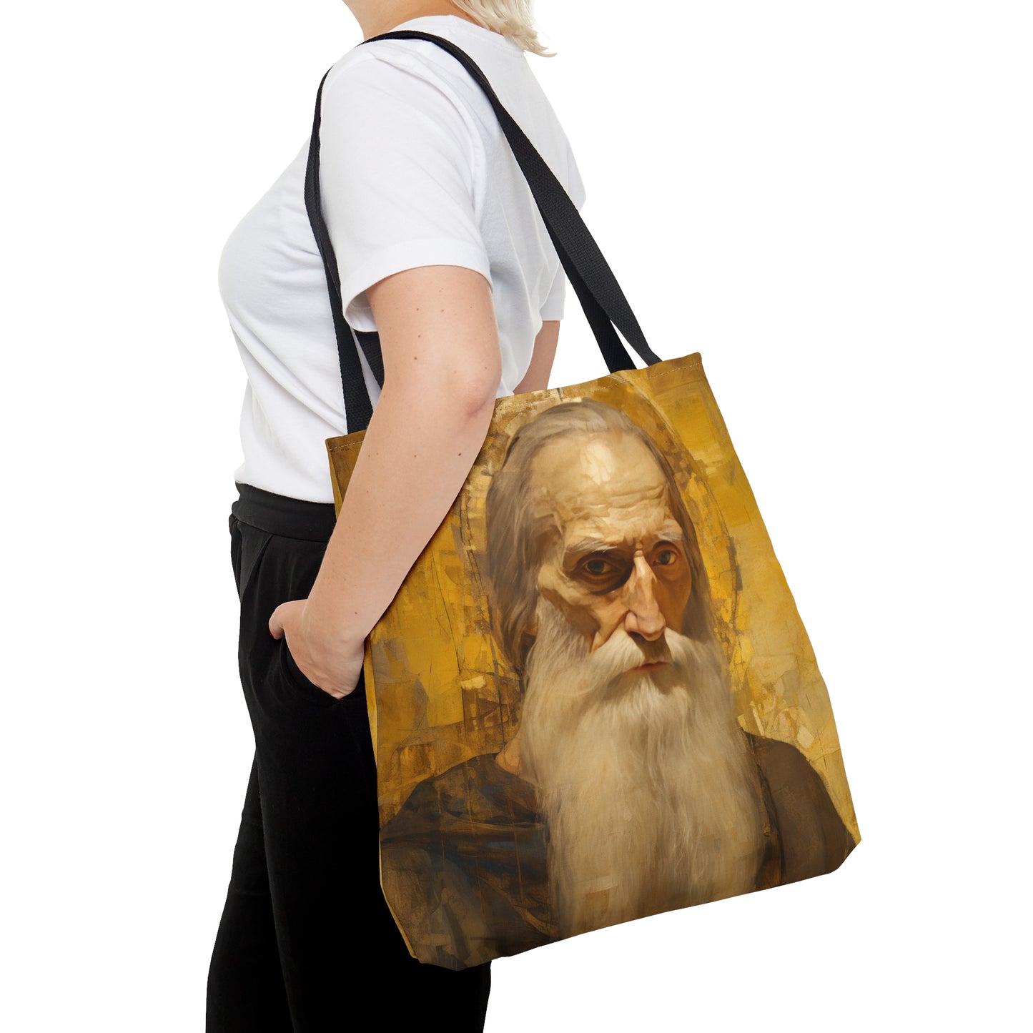 Saint Athanasius the Athonite Tote Bag - Large Medium Small Faith Art Bag - Catholic Faith Purse - Religious Carry All Reusable Tote Bag