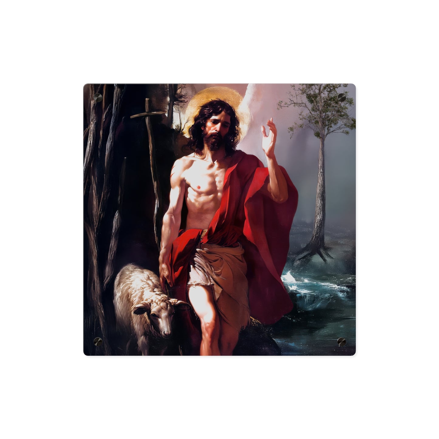 Saint John the Baptist  Wall Art Panel - Ready to Hang Acrylic Print - Catholic Saint Art - Patron Saint Print - No Frame needed