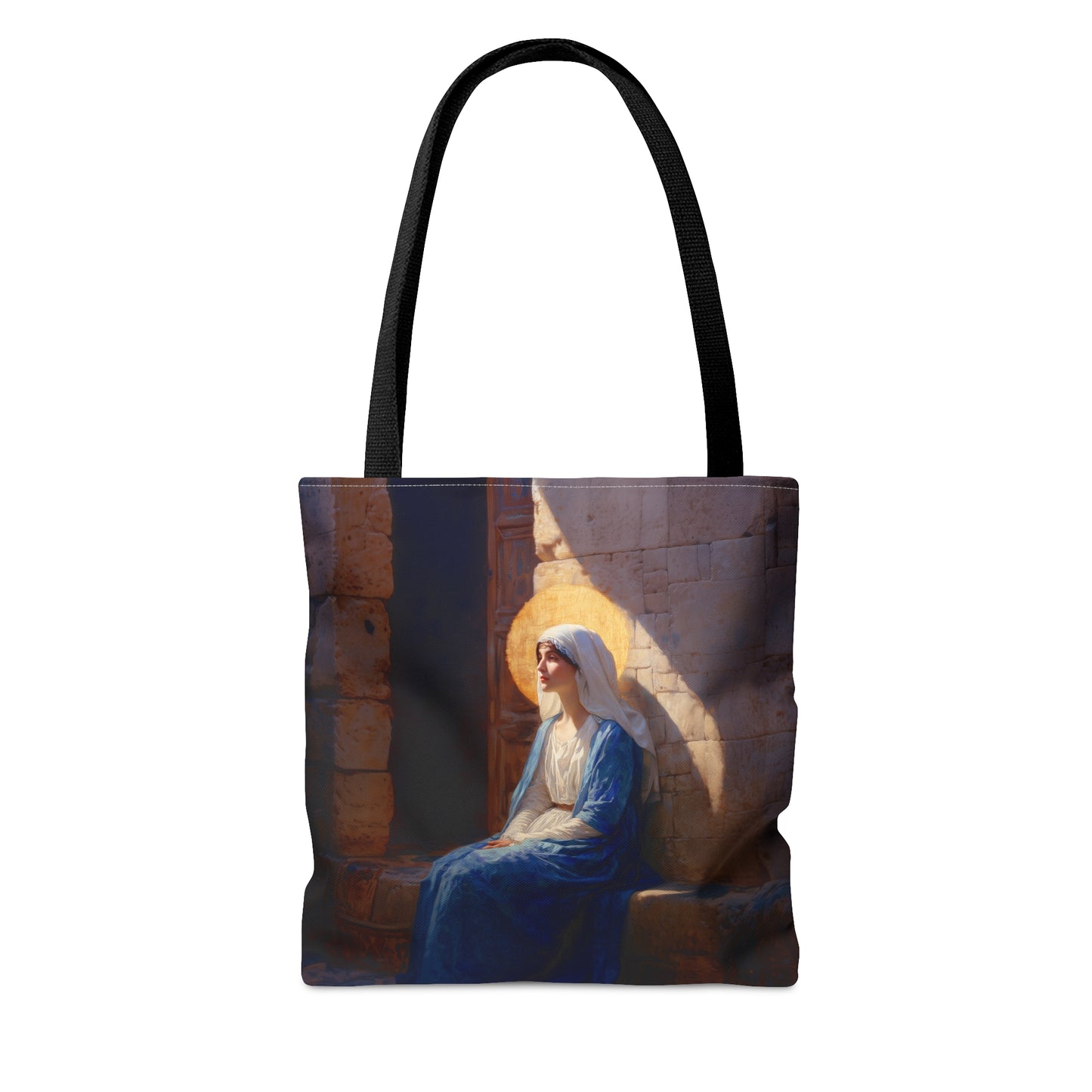 The Quiet Fiat That Split the Darkness, Mary's Yes - Tote Bag - Large Medium Small Faith Art Bag - Catholic Faith Purse