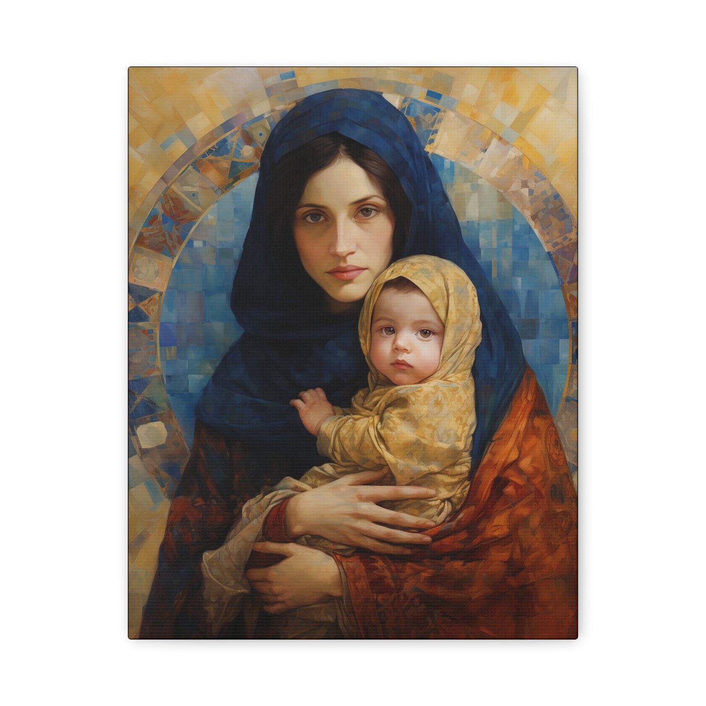 Maternal Seraph - Virgin Mary and Infant Jesus - Museum Wrapped Canvas - Religious Art for your Home - Catholic Art - Mary and Christ Child