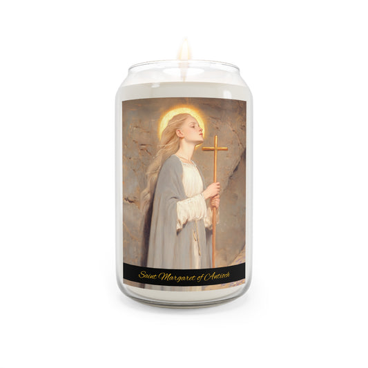 Saint Margaret of Antioch - Scented Prayer Candle, 13.75oz -  Candle - Catholic Art - prayer room Scented Candle - Religious Saint