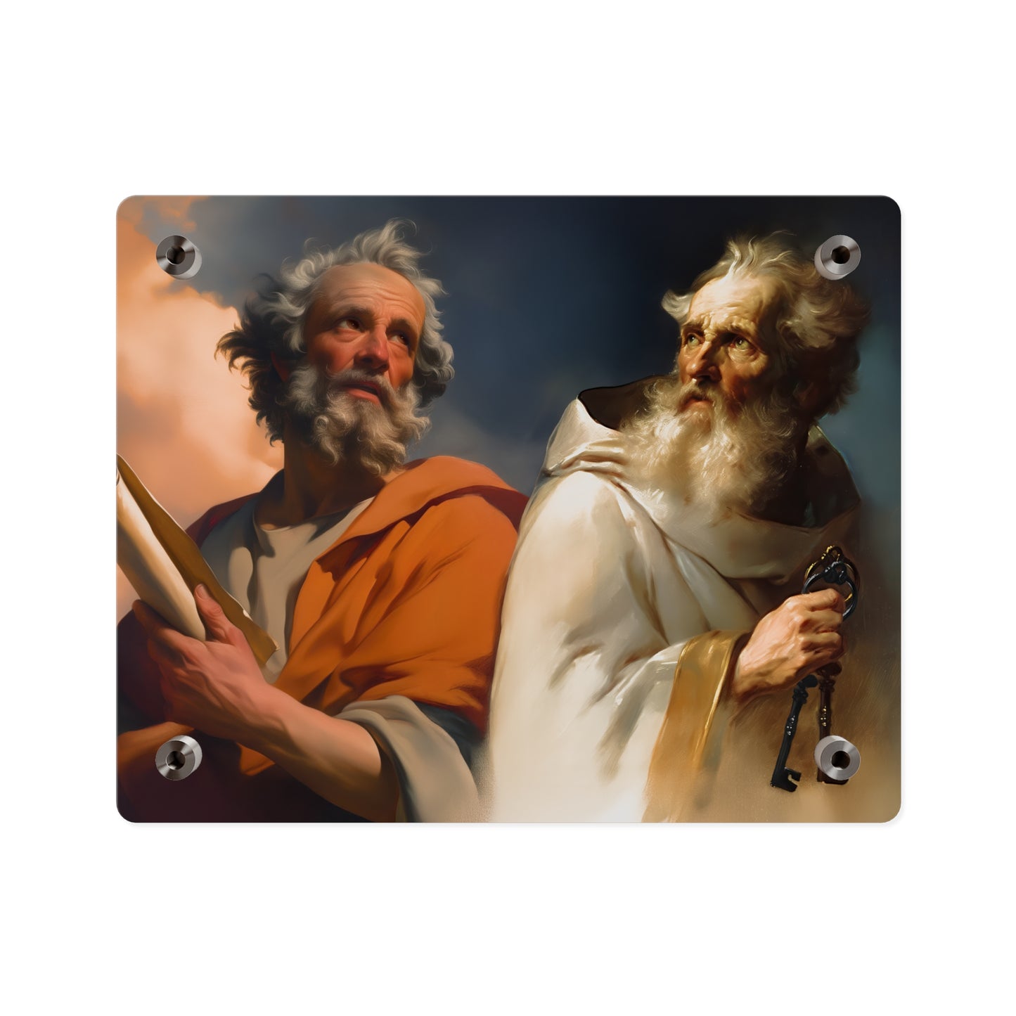 Saint Peter and Saint Paul Acrylic Wall Art Panel - Ready to Hang Acrylic Print - Apostle Art - Catholic Saint Art