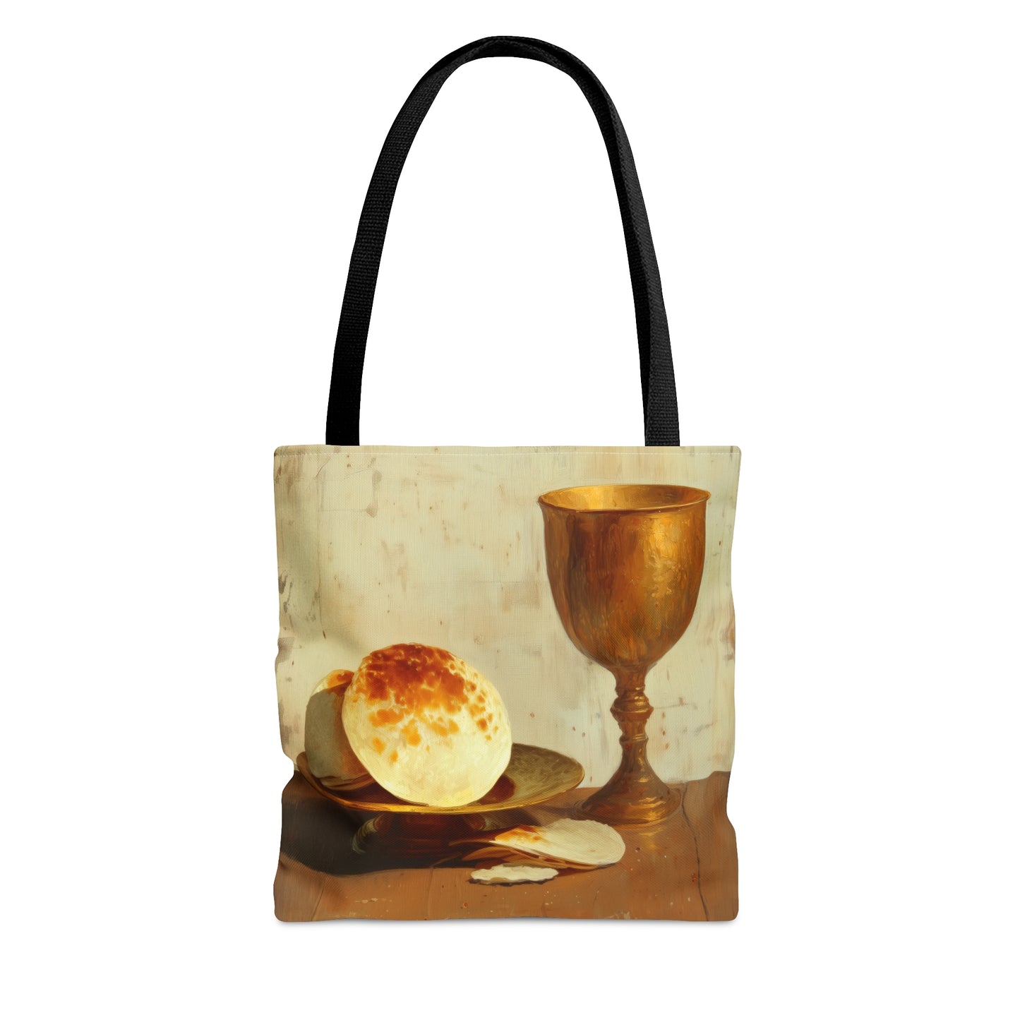 Cup of Sorrows, Bread of Life Tote Bag - Large Medium Small Faith Art Bag - Catholic Faith Purse - Double Sided