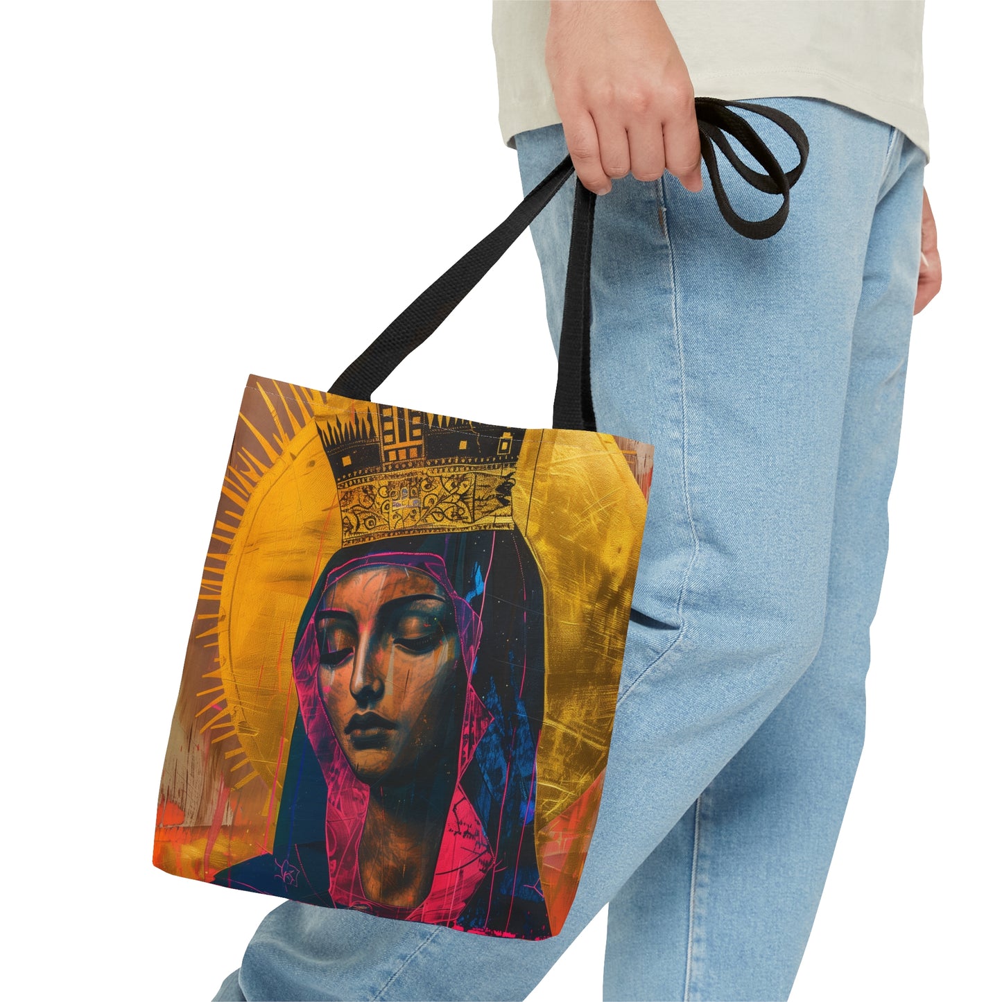 Mother Mary - Queen of the Universe  Tote Bag - Large Medium Small Faith Art Bag - Catholic Faith Purse - Religious Carry All