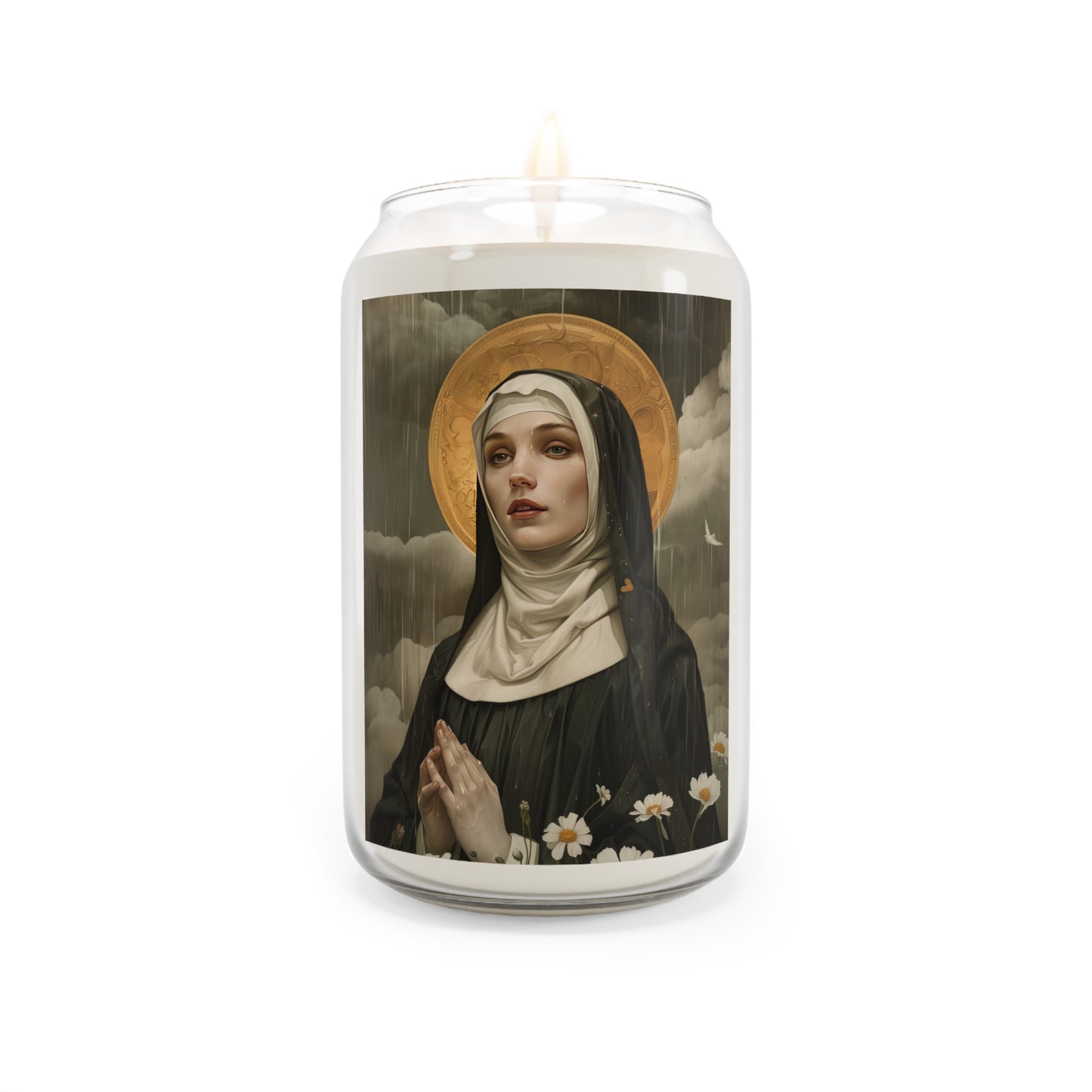 Saint Scholastica - Scented Prayer Candle, 13.75oz - Tall Size - Religious Prayer Candle - Catholic Art