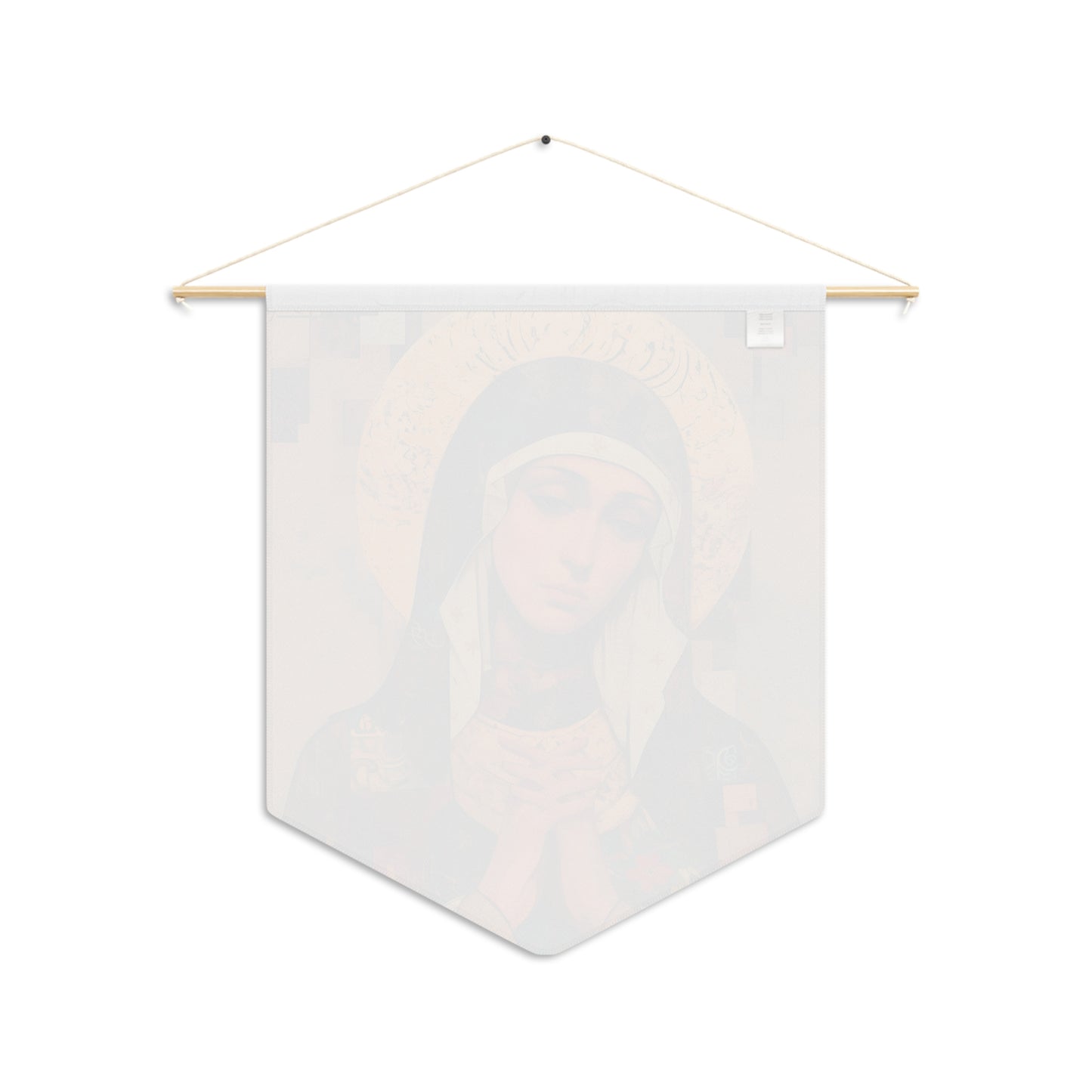 Virgin Mary - Holy Mother of Grace Pennant / Banner / Wall Hanging - Prayer room art - 18" x 21" - Catholic Gift