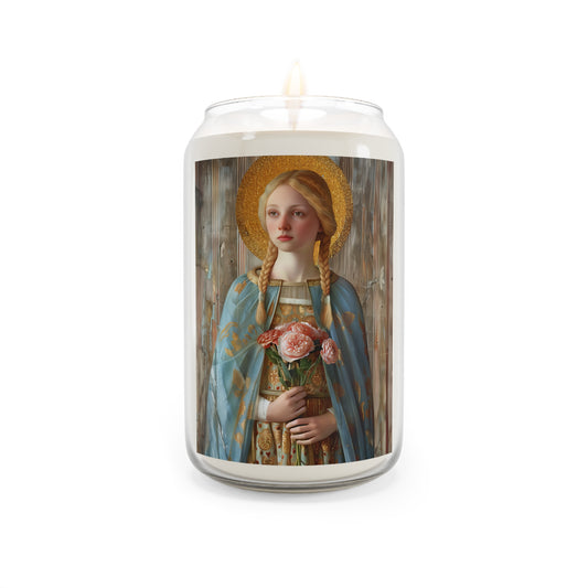 Saint Fina Portrait Candle  - Scented Prayer Candle, 13.75oz - Tall Size - Religious Prayer Candle - Catholic Art