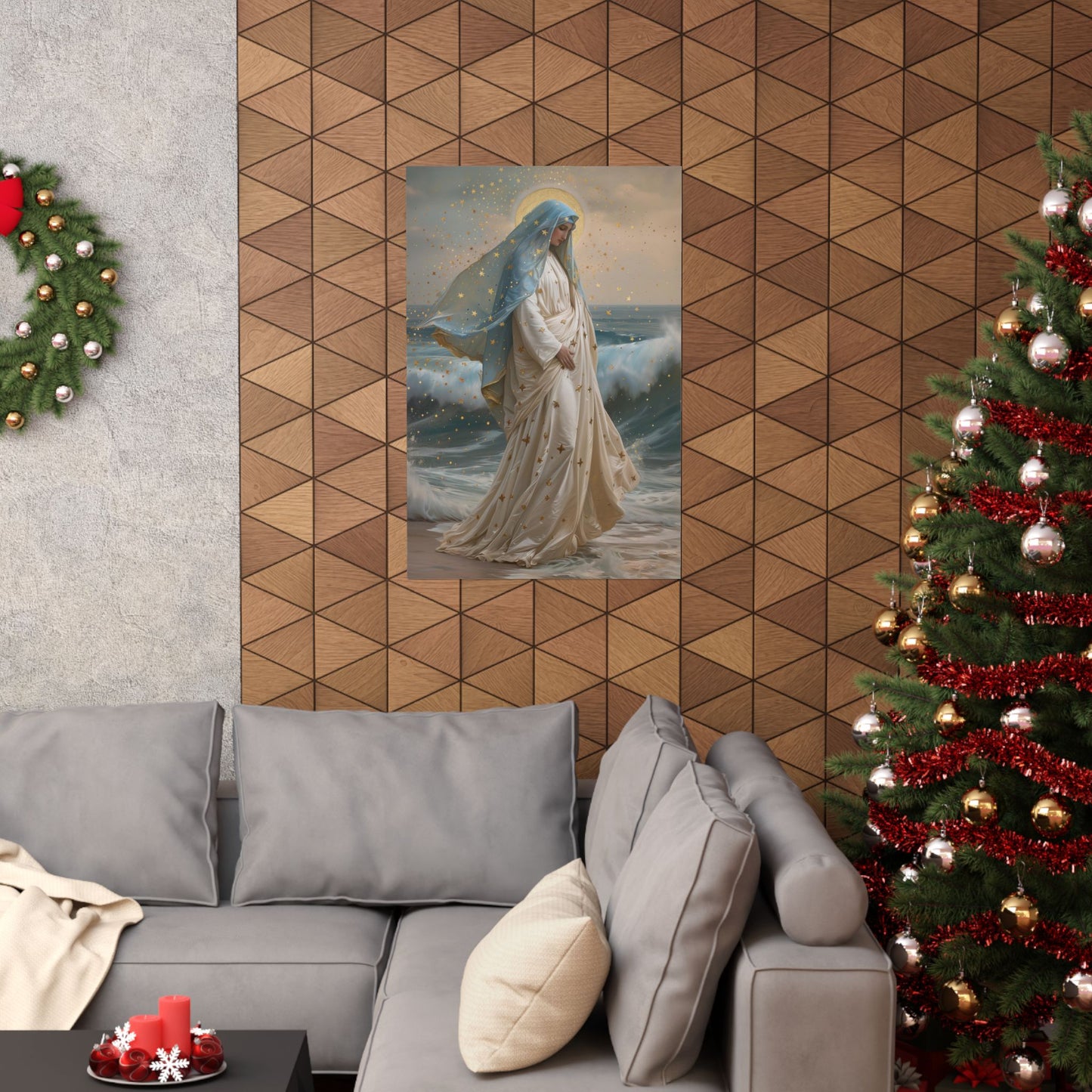 Ocean's Embrace - Devotion to Our Lady poster print - Sanctified Souls - Multiple Sizes - Premium Matte Posters - Our Lady Star of the Sea