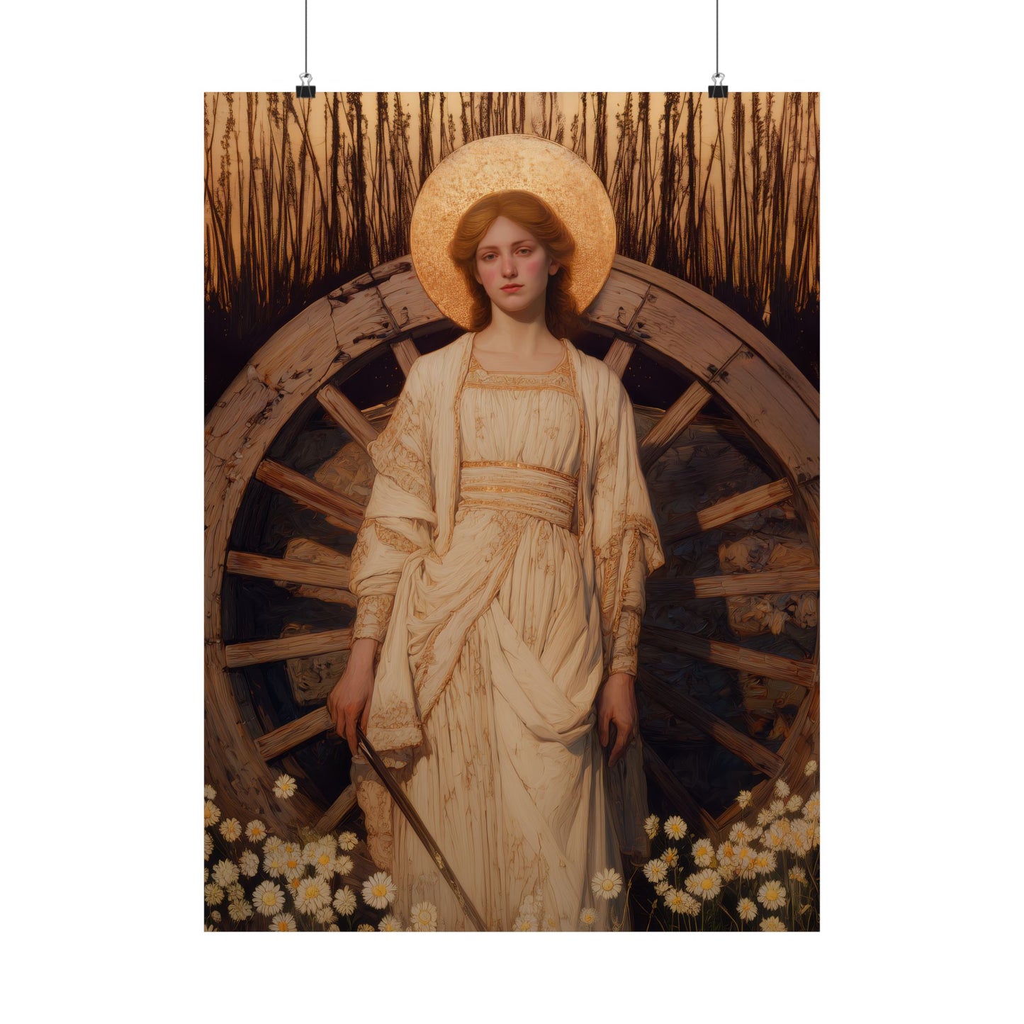 Saint Catherine of Alexandria - Sanctified Souls Print - Multiple Sizes - Premium Posters - Catholic Art - Christian Home Decor Artwork