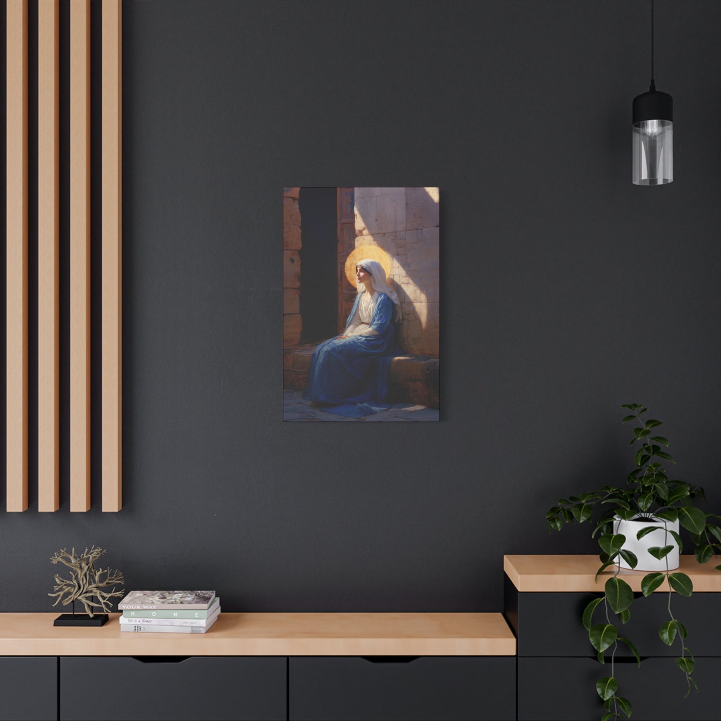 The Quiet Fiat That Split the Darkness, Mary's Yes - Gallery Wrapped Canvas - Print - Religious Art for your Home - Catholic Art