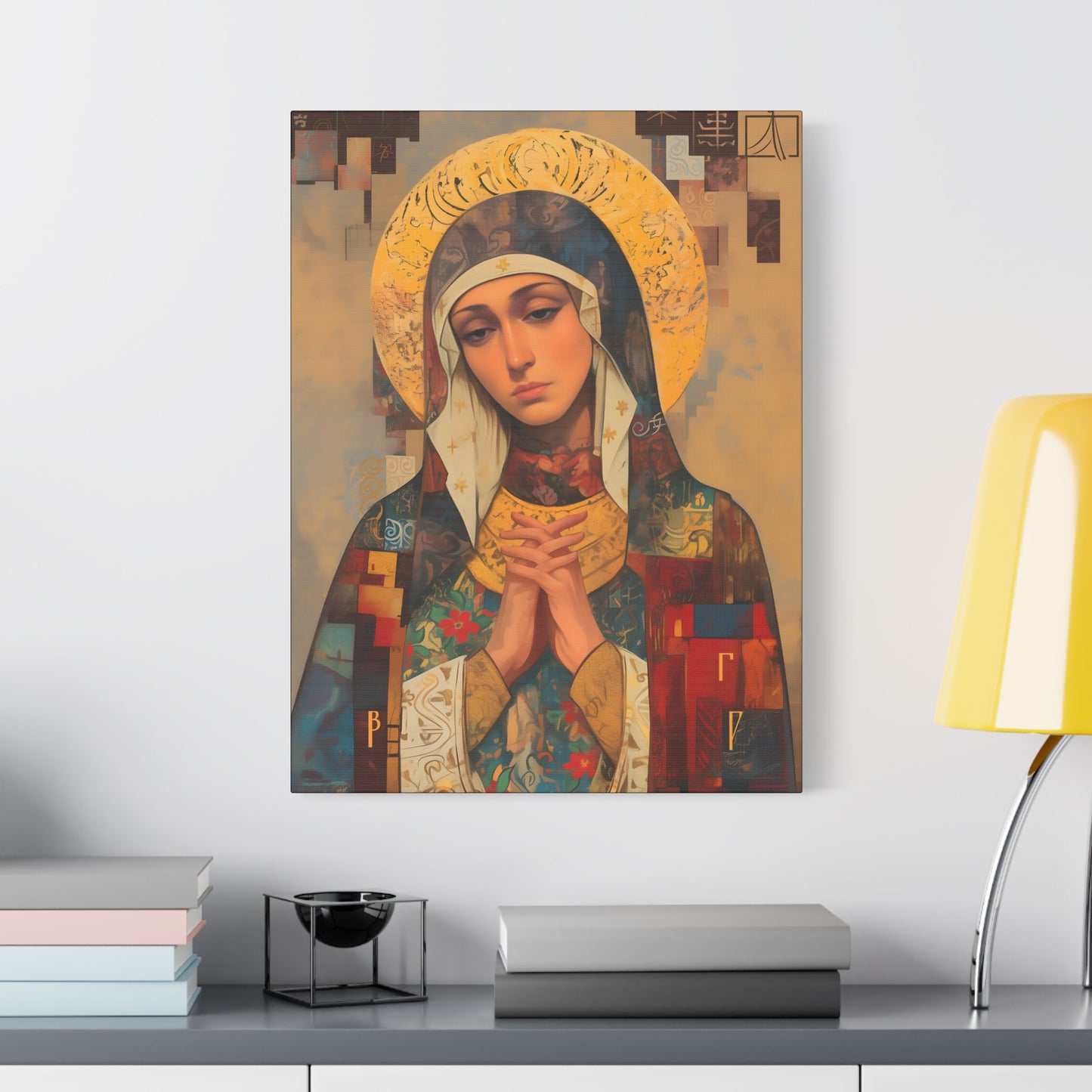 Virgin Mary - Holy Mother of Grace  - Museum Wrapped Canvas - Print - Religious Art for your Home - Catholic art print