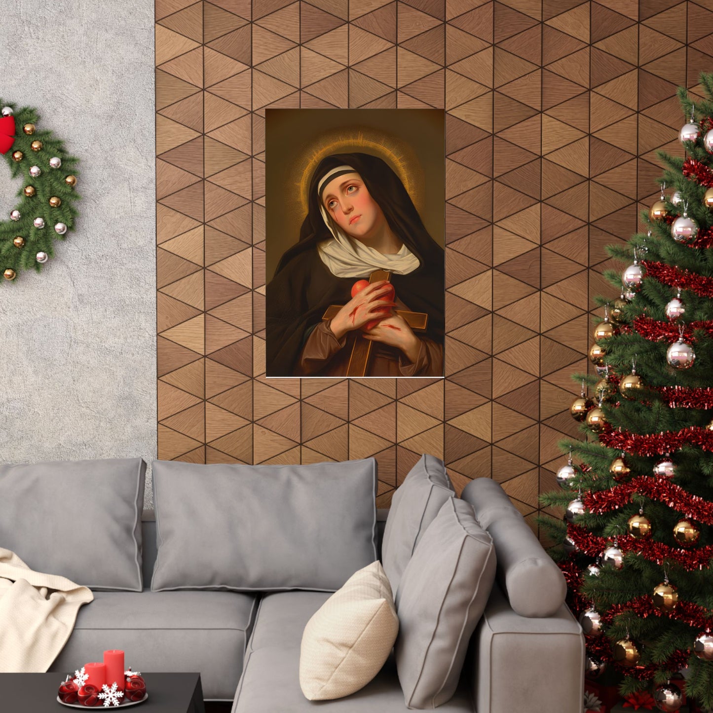 Saint Veronica Giuliani - Sanctified Souls Print - Multiple Sizes - Premium Posters - Catholic Art - Christian painting