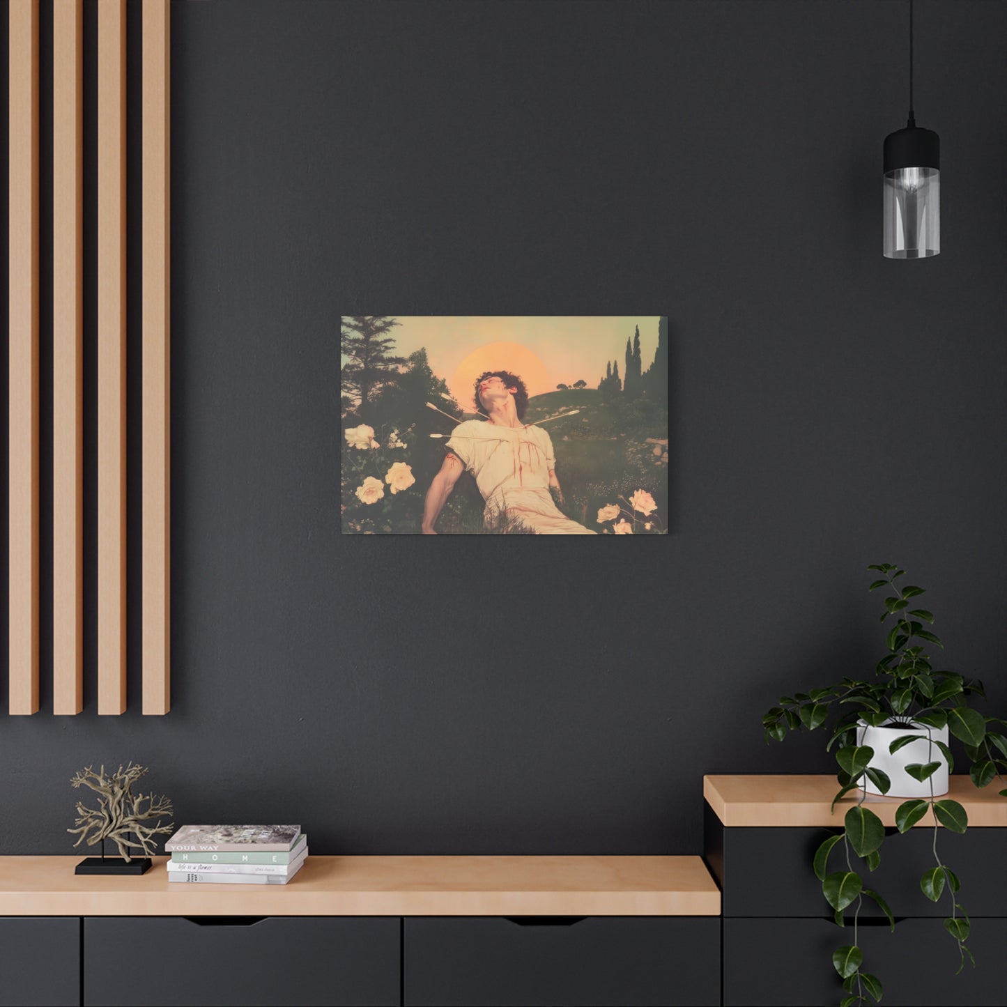 Saint Sebastian -  Museum Wrapped Canvas - Sanctified Souls Print - Religious Art for your Home - Catholic Patron Saint Art