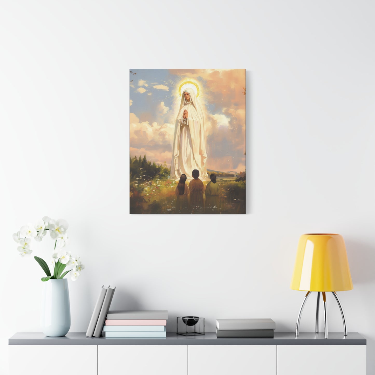 Our Lady of Fátima - Gallery Wrapped Canvas - Print - Religious Art for your Home - Catholic art print - prayer room art