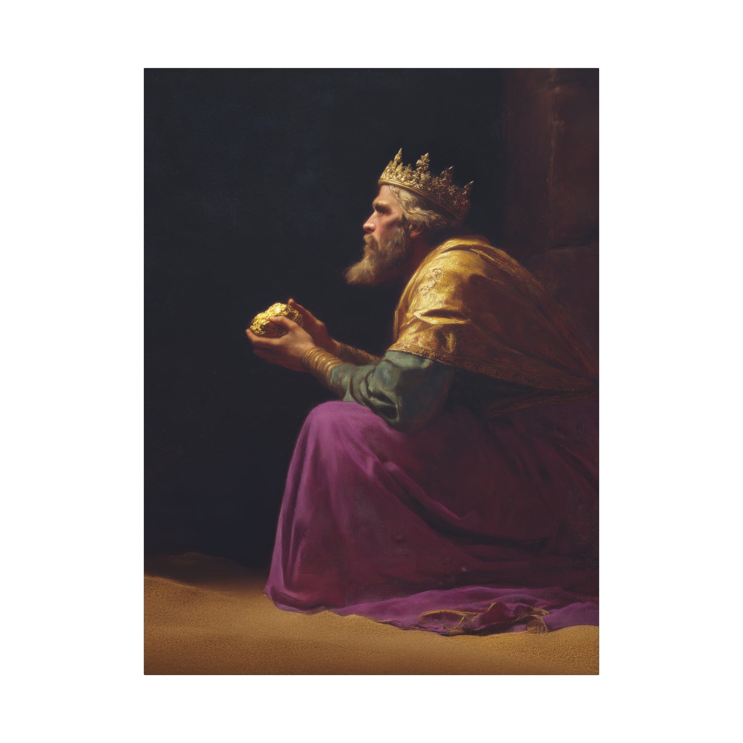 Melchior and the Gift Fit for a King - 3 Wise Men - Gallery Wrapped Canvas - Print - Religious Art for your Home - Catholic