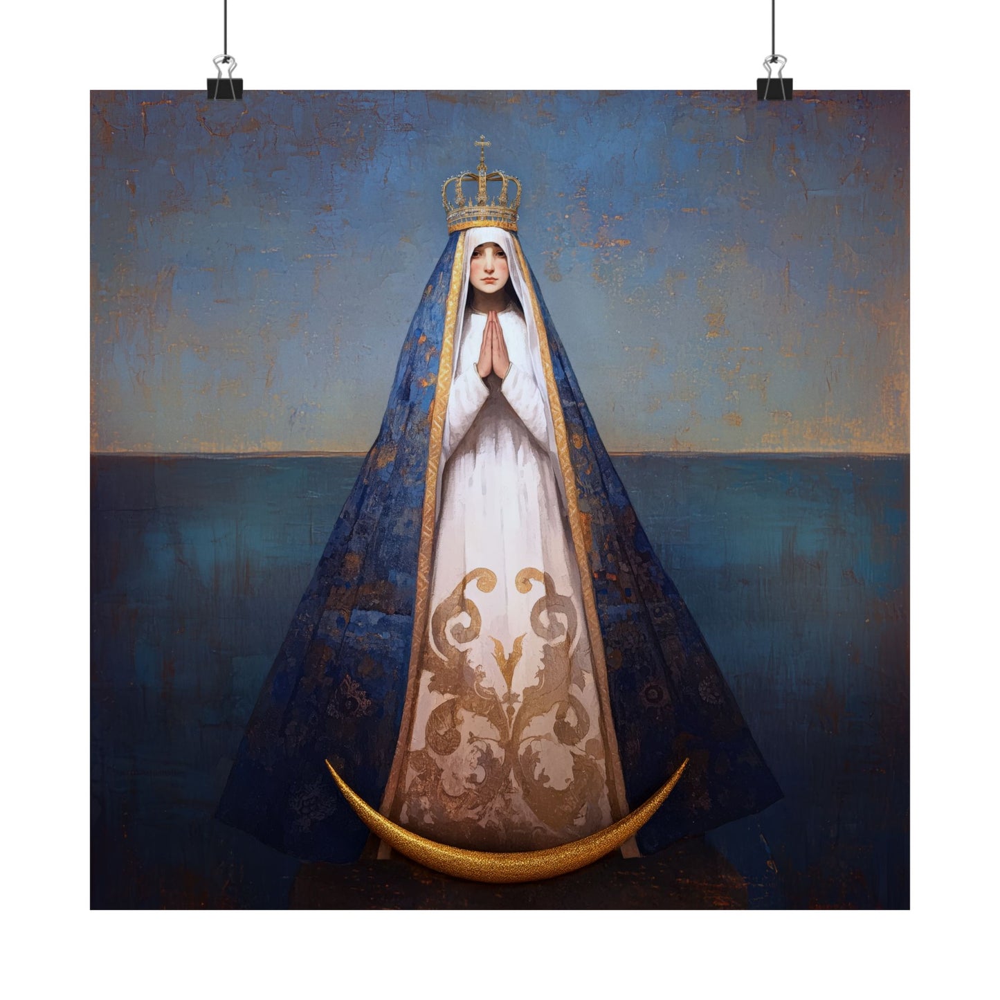 Virgen del Valle - Mother Mary  - Virgin of the Valley - Marian Art - Sanctified Souls Print - Multiple Sizes - Premium Vertical Posters