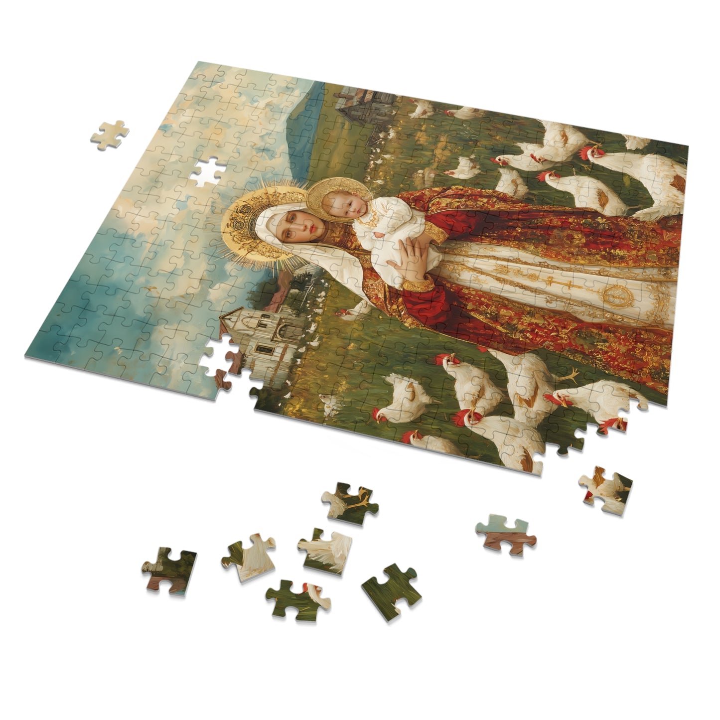 Our Lady of the Hens: Protector of the Humble Flock - Puzzle and Keepsake Tin - Religious (30, 110, 252, 500,1000) - Religious Puzzle