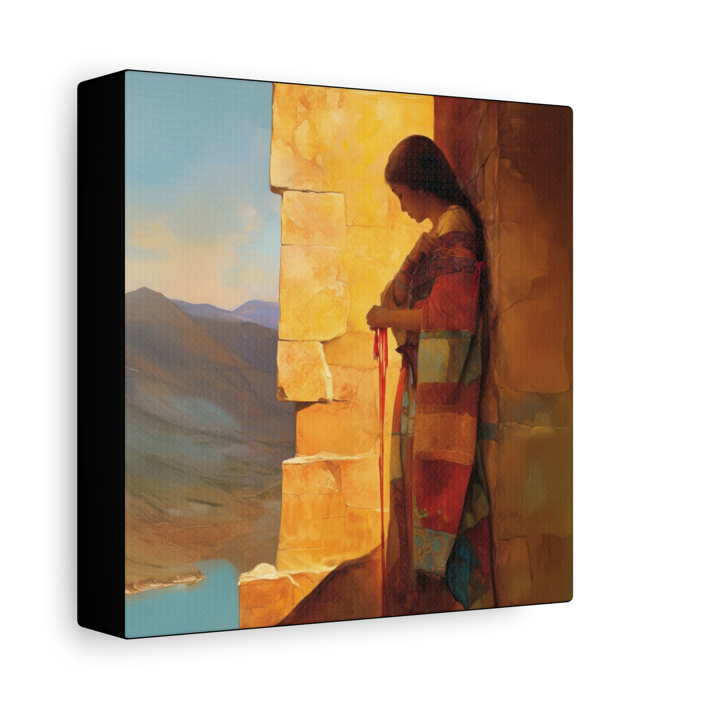 A Thread Through the Line of Christ - Rahab Museum Wrapped Canvas - Sanctified Souls Print -Based on Klimt's The Kiss