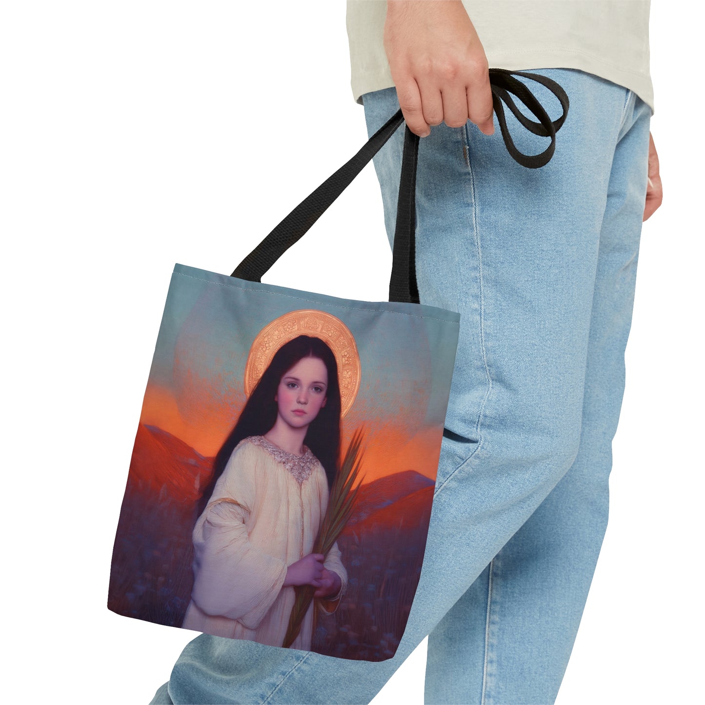 Saint Hope - Tote Bag - Large Medium Small Faith Art Bag - Bible Study Faith Purse - Double Sided Prayer Tote - Catholic Saint