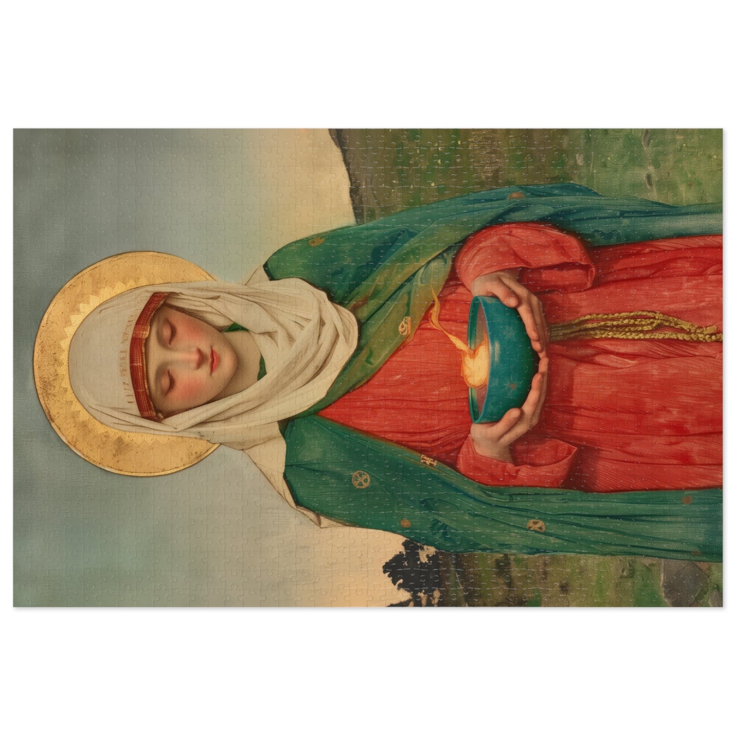Saint Brigid of Ireland / Kildare - Puzzle and Keepsake Tin - Religious (30, 110, 252, 500,1000) - Religious Puzzle - Gifts for Catholics