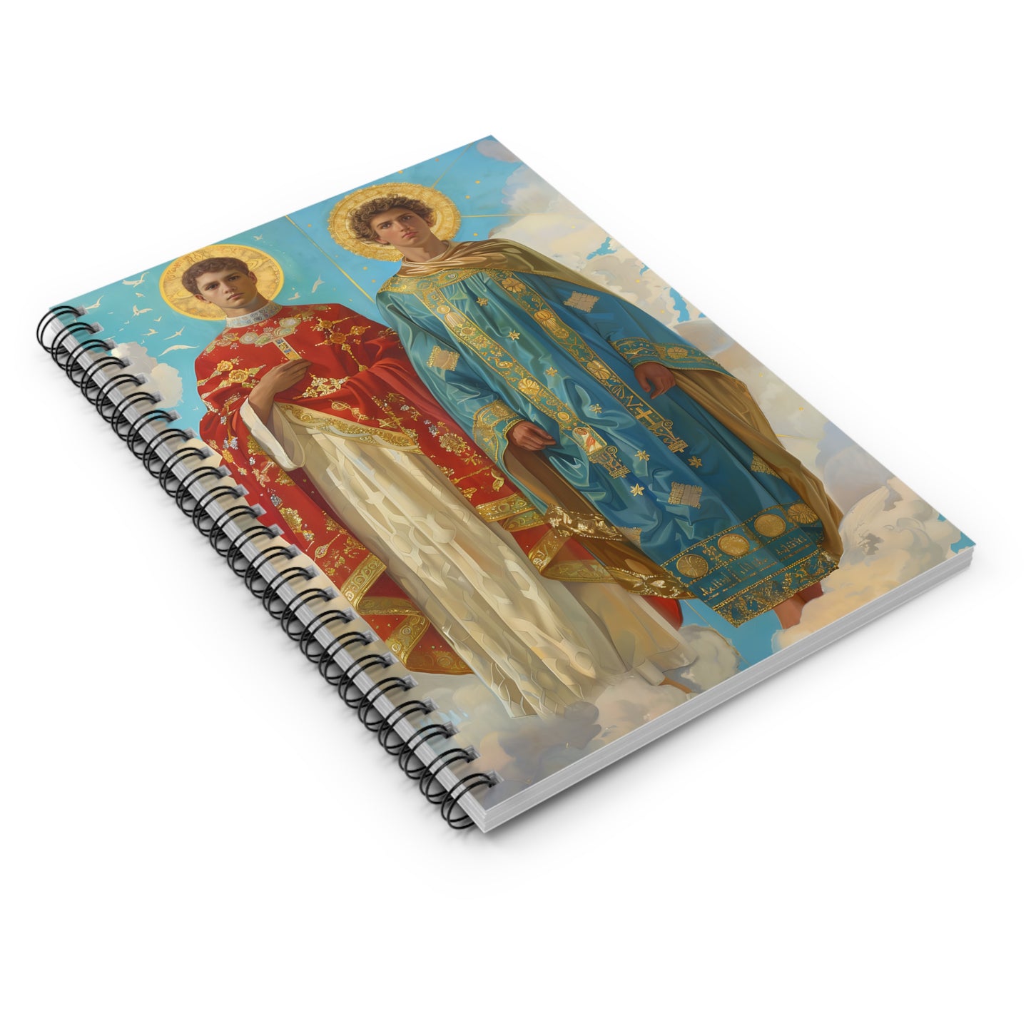 Saints Faustinus and Jovita - Sanctified Souls Art - Religious Based Notebook - Spiral Notebook - Ruled Line